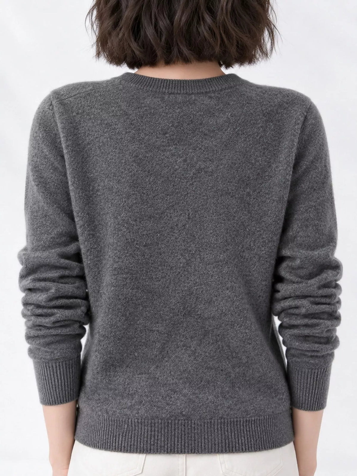 Crew Neck Button-Down Cardigan