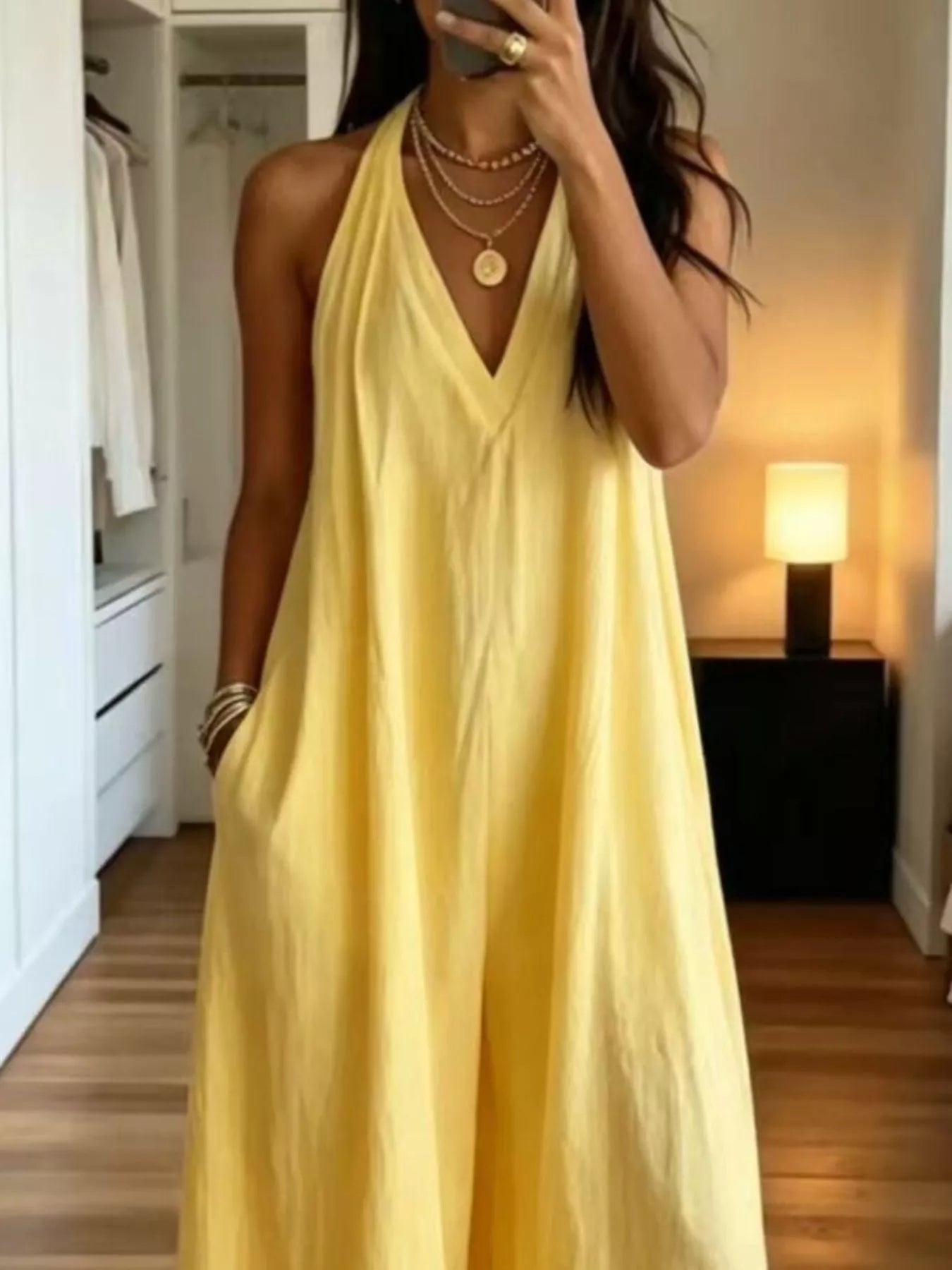 Halter Neck Wide Leg Jumpsuit