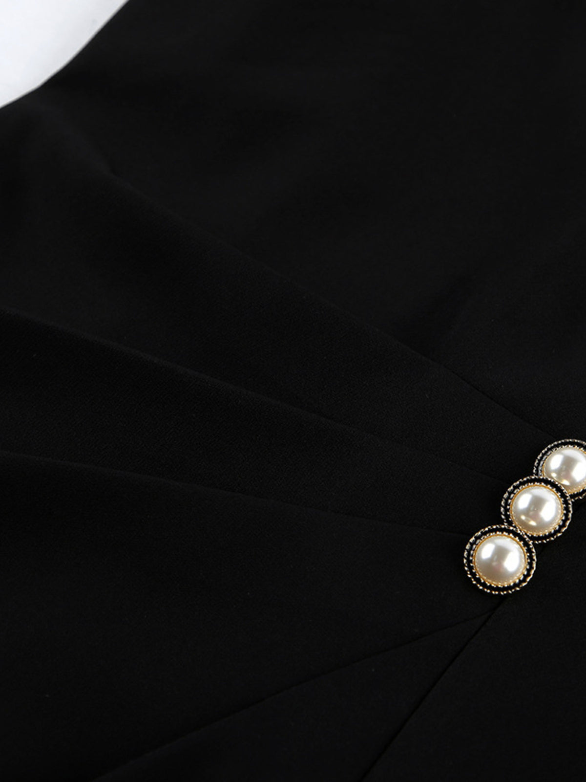 Ruched Surplice Long Sleeve Dress in Black