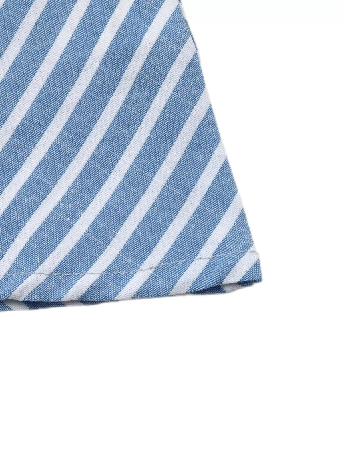 Striped Ruched Mini Dress in Blue
