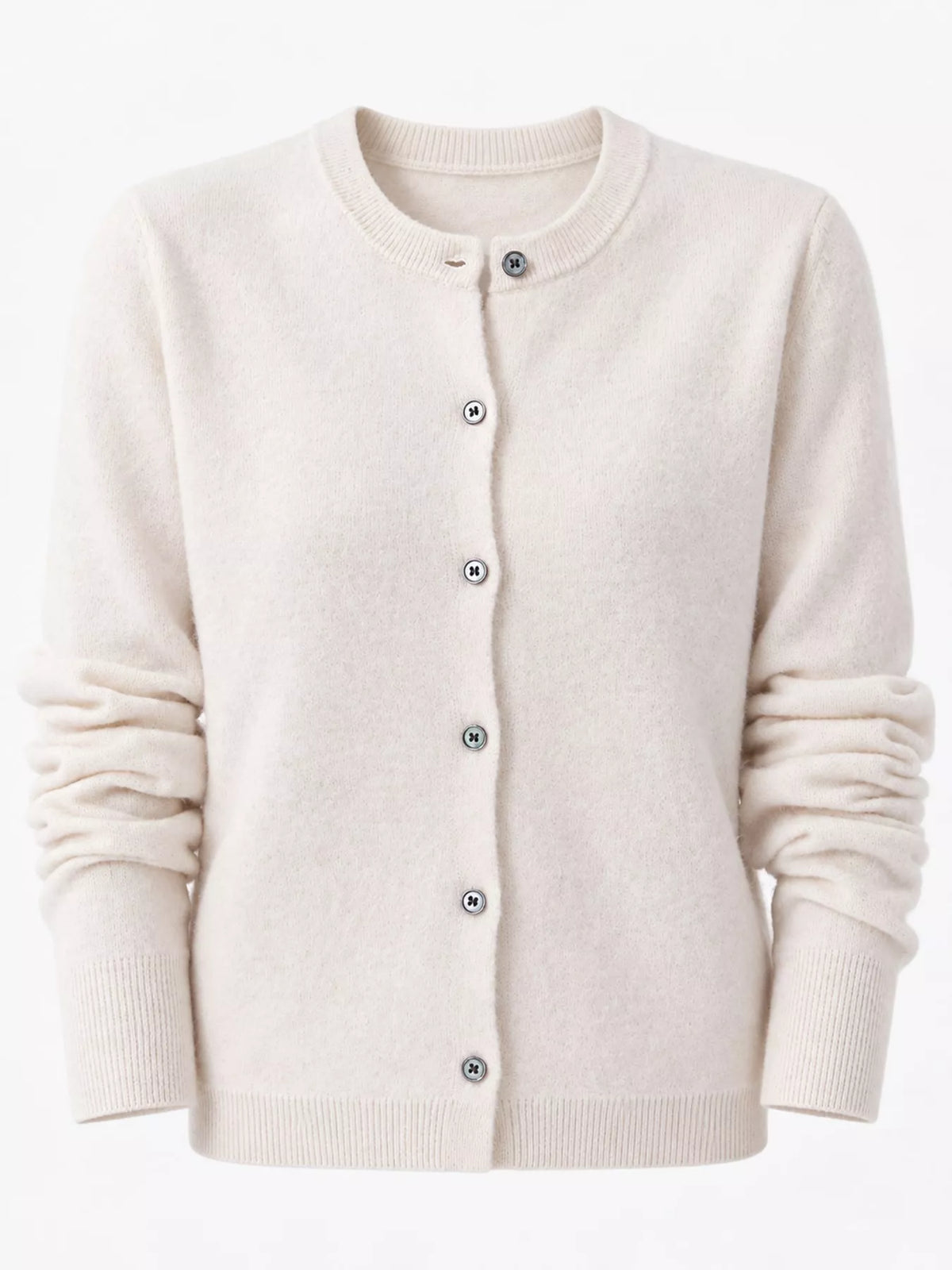 Crew Neck Button-Down Cardigan