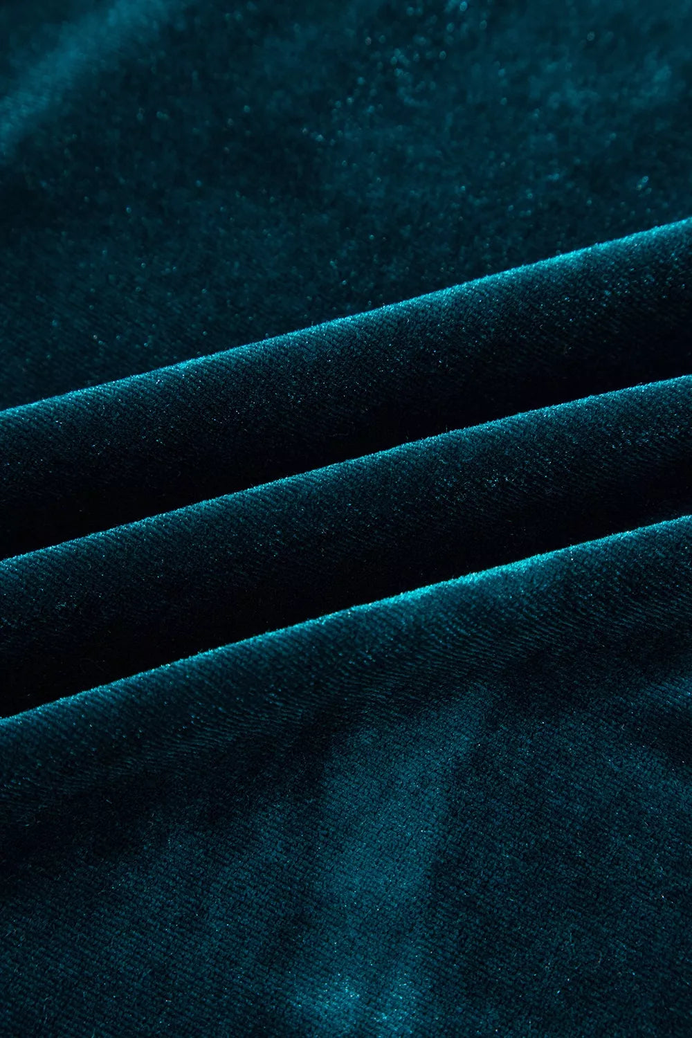 Velvet Mock Neck Long Sleeve Dress in Deep Teal