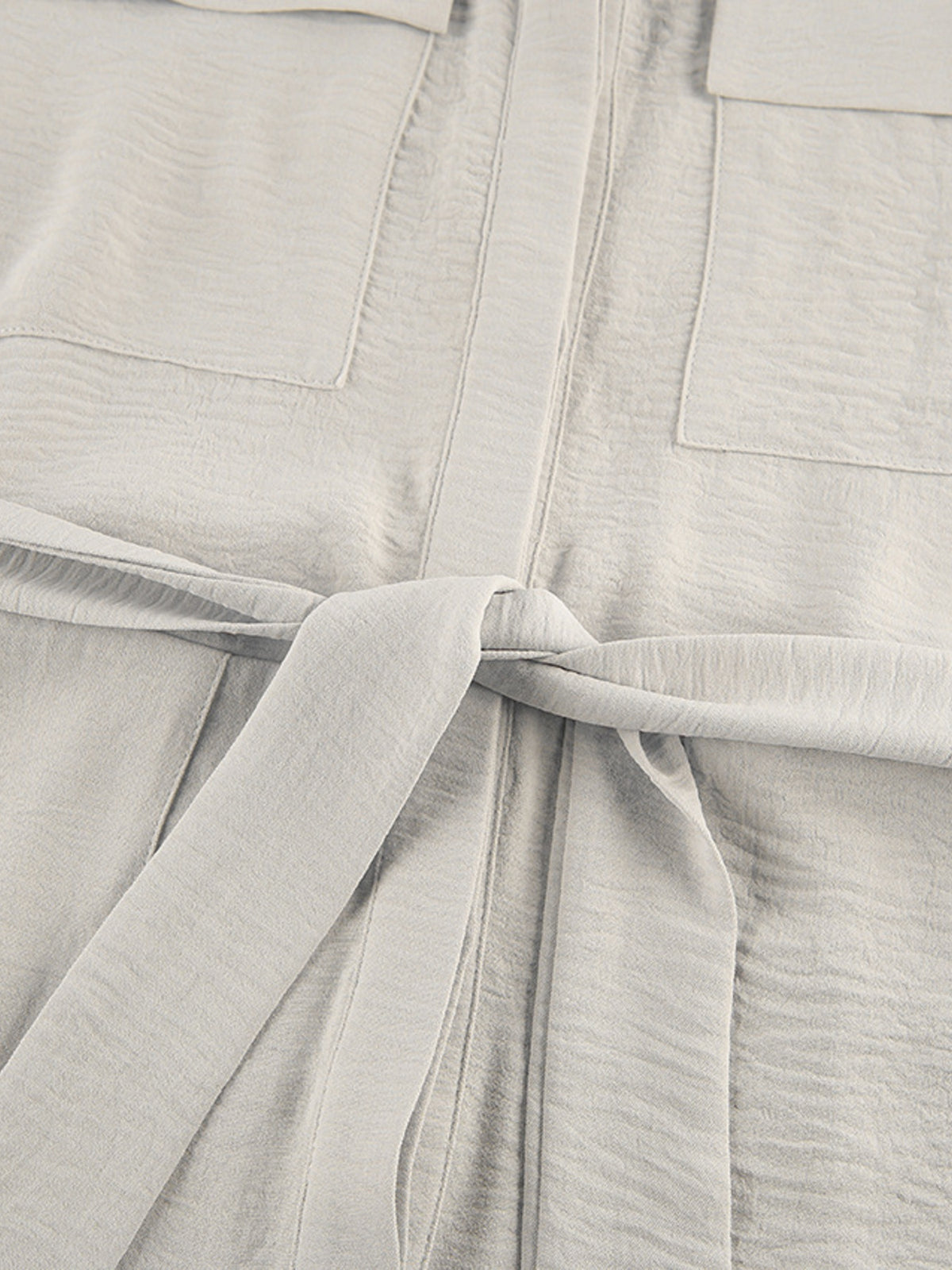 Chest Pocket Wide-Leg Jumpsuit in Beige