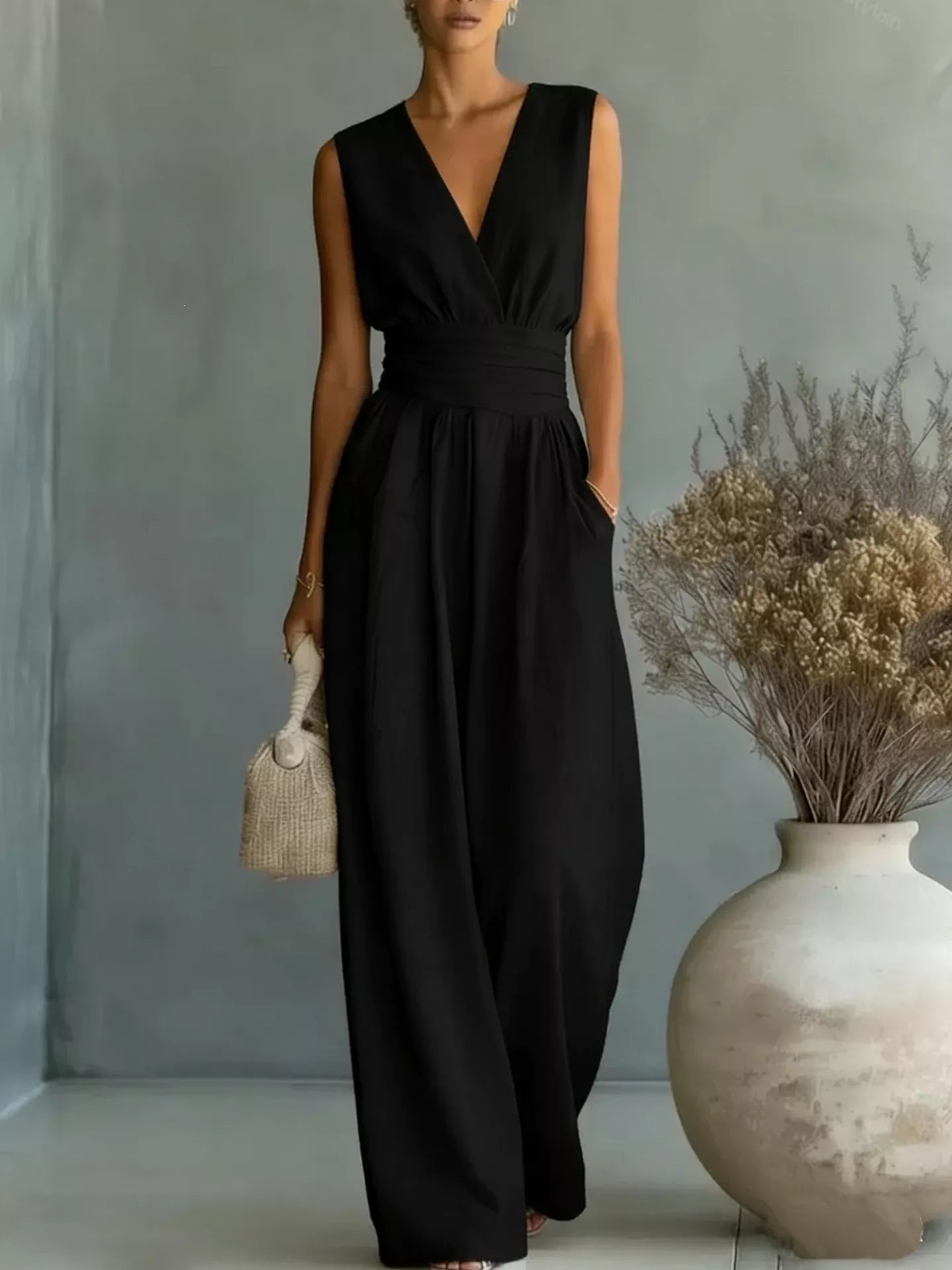 Sleeveless Wide-Leg Jumpsuit