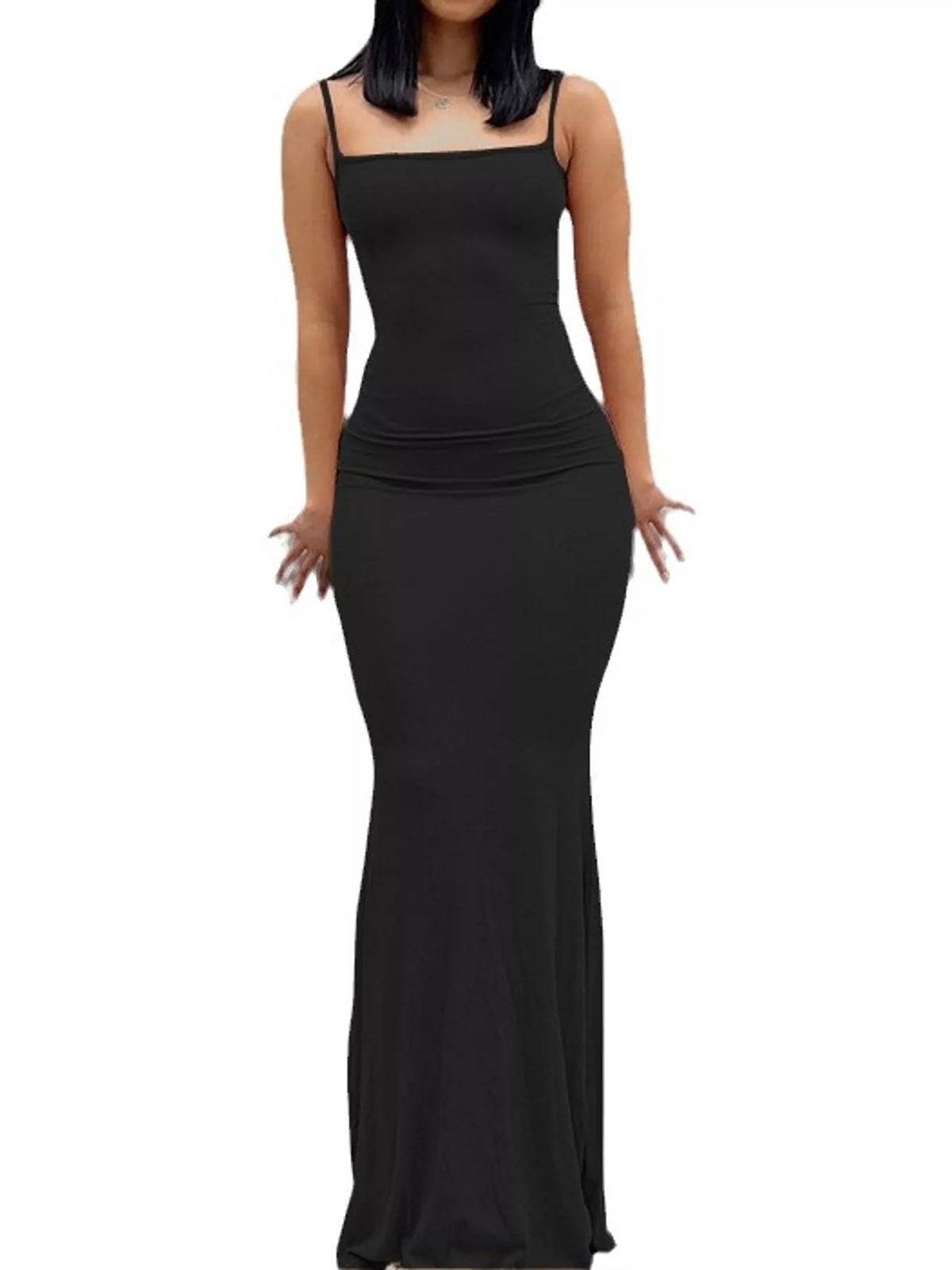 Backless Bodycon Spaghetti Strap Maxi Dress