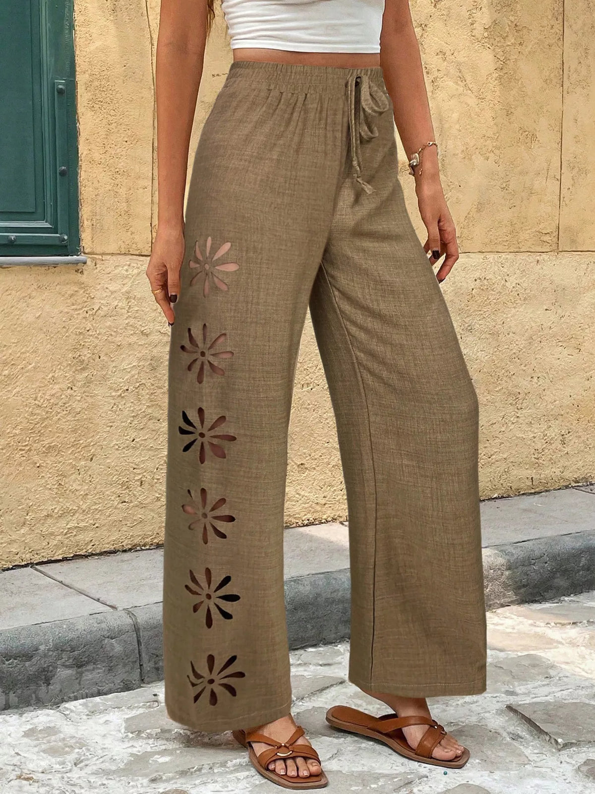 Cutout Wide Leg Pants