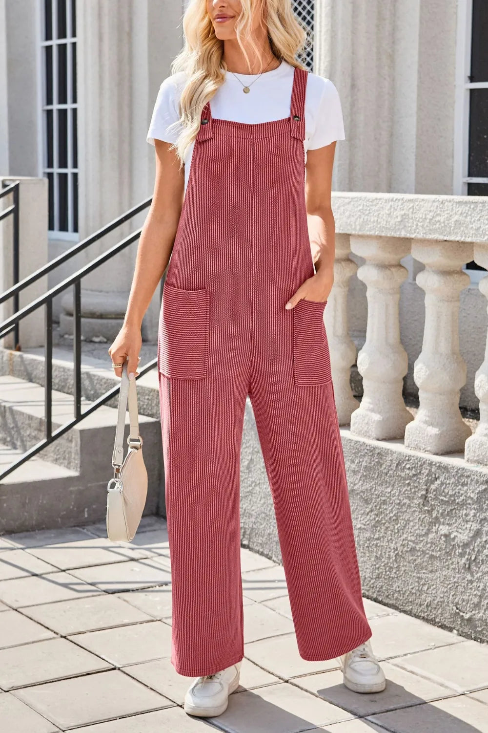 Square Neck Wide Strap Overalls