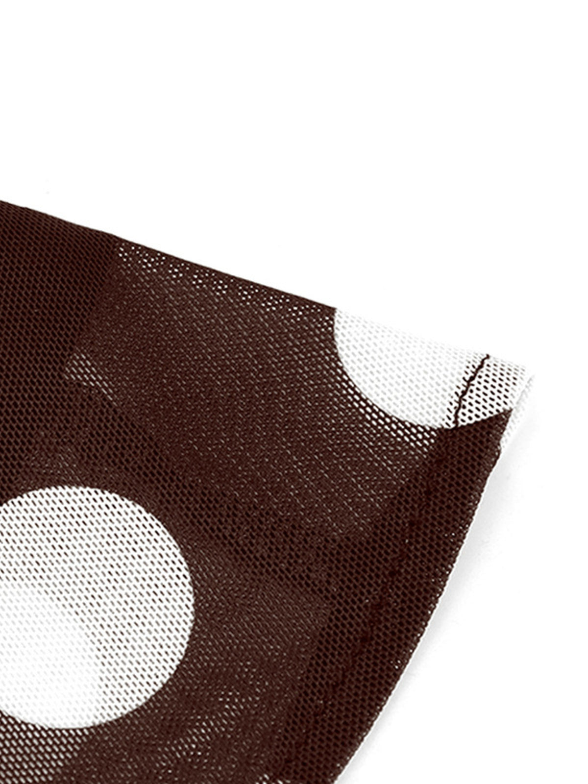 Polka Dot Mesh Skirt in Brown