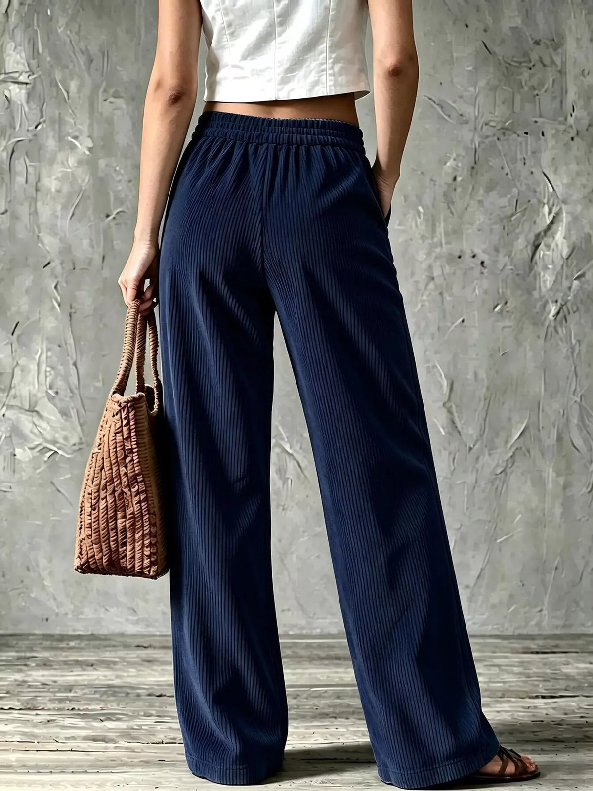 Wide-Leg Corduroy Pants