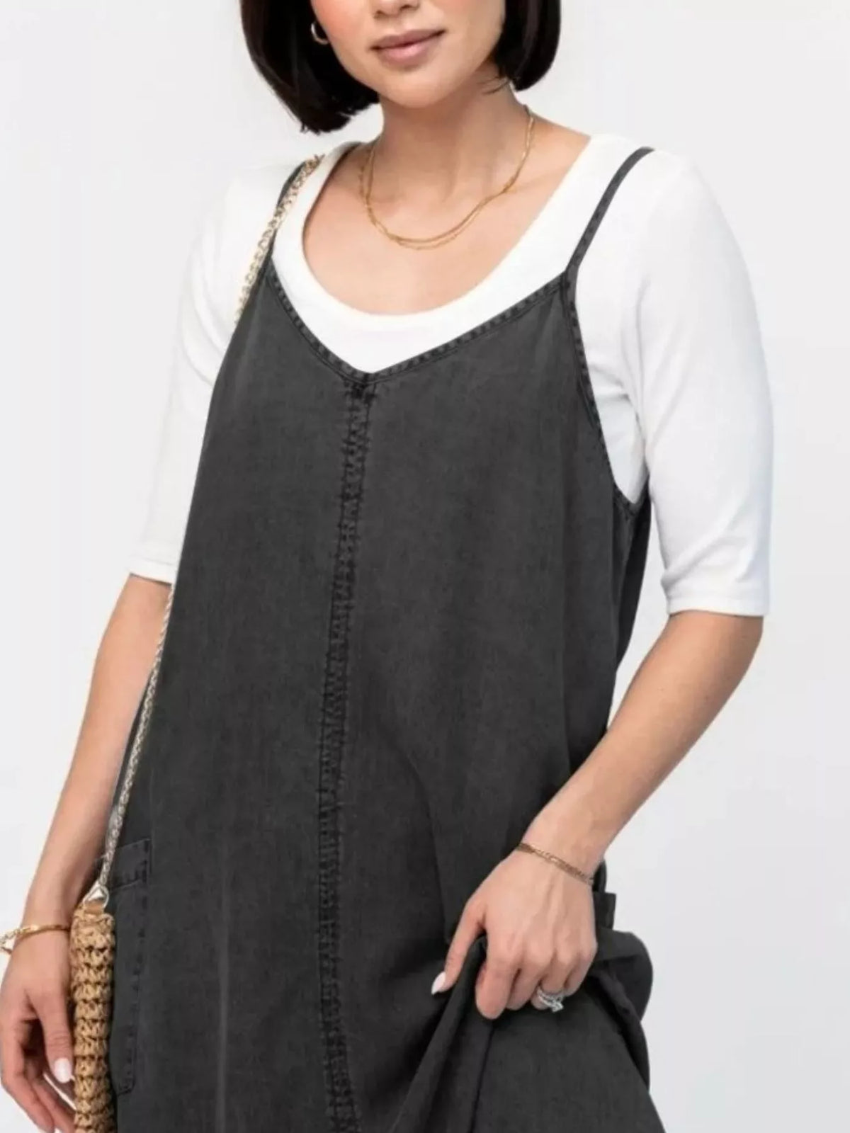Washed Denim Cami Maxi Dress