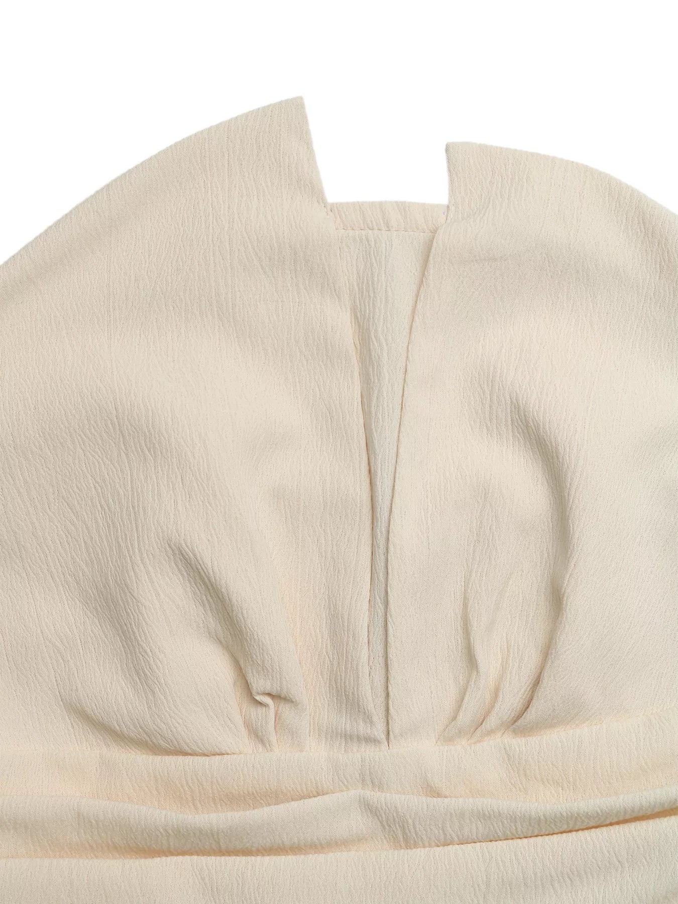 Strapless Pleated Detail Romper in Apricot