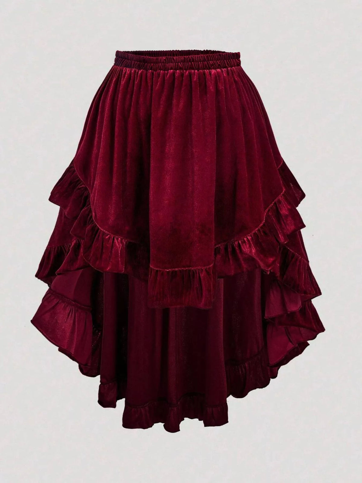Ruffled Velvet Skirt
