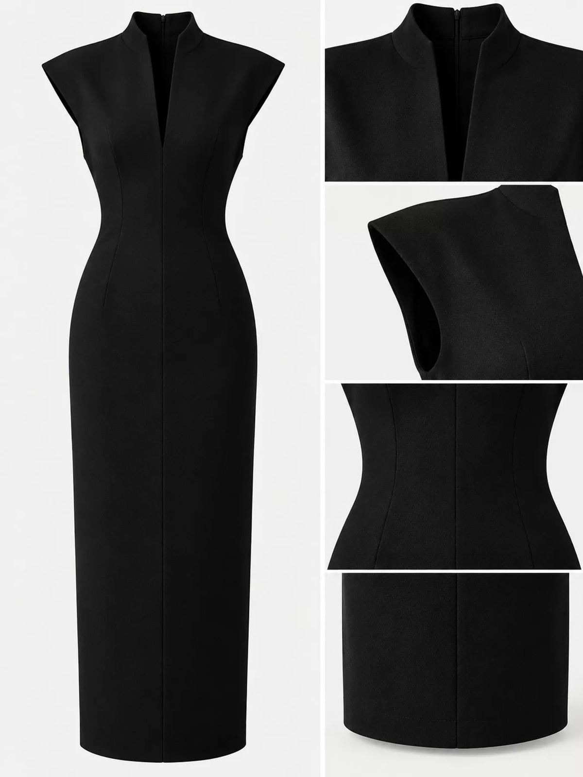 Slit Sleeveless Bodycon Midi Dress