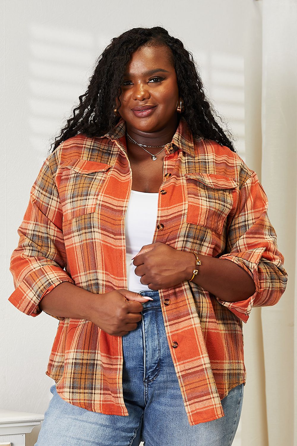 Plaid Dropped-Shoulder Shirt