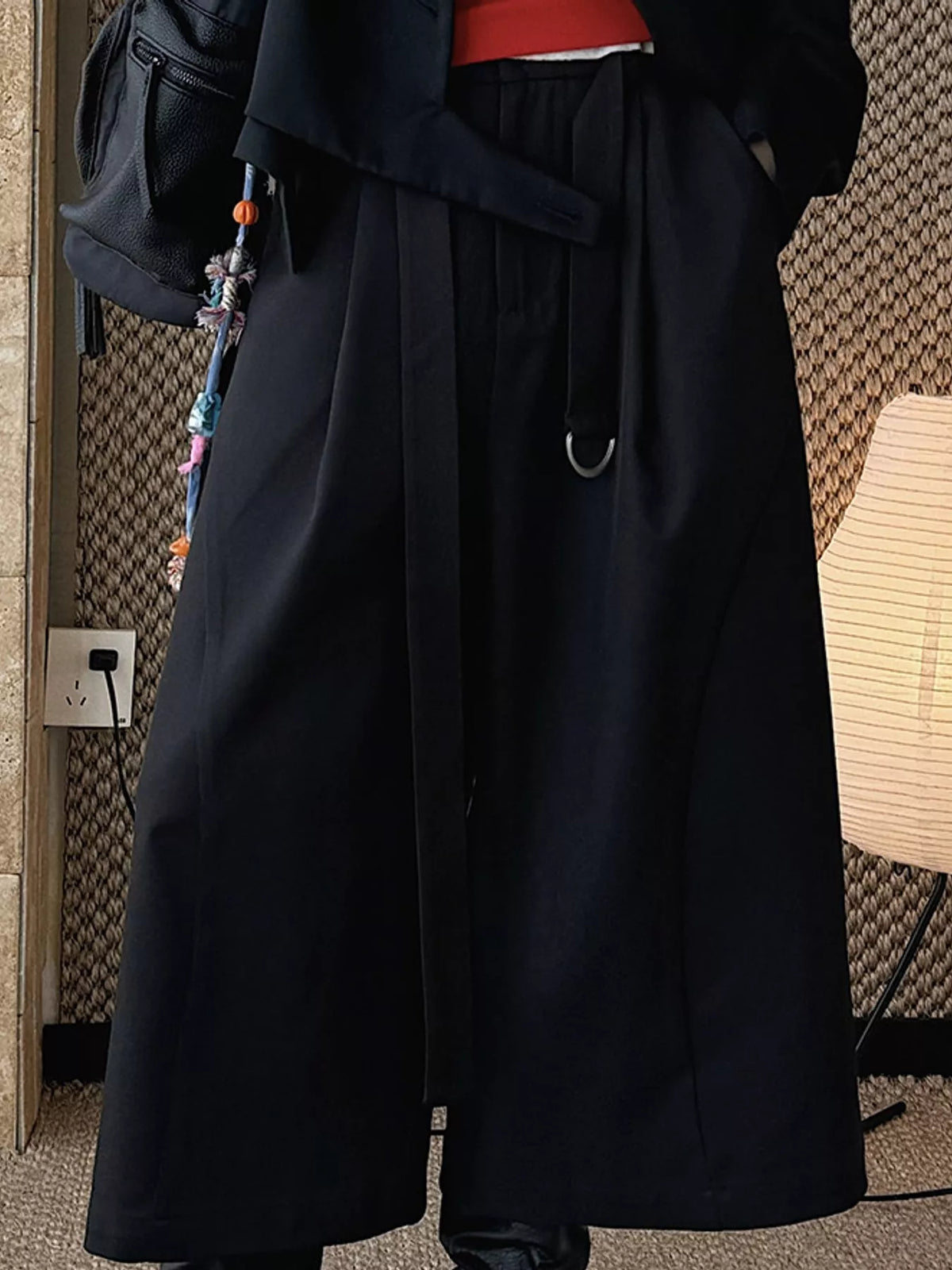 High-Waisted Pleated Wide-Leg Capris
