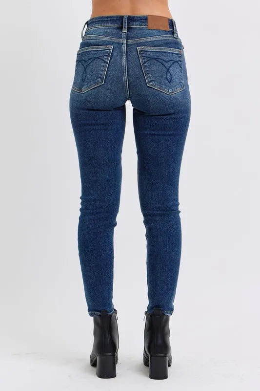 Judy Blue Thermal-Lined Skinny Jeans in Dark Wash