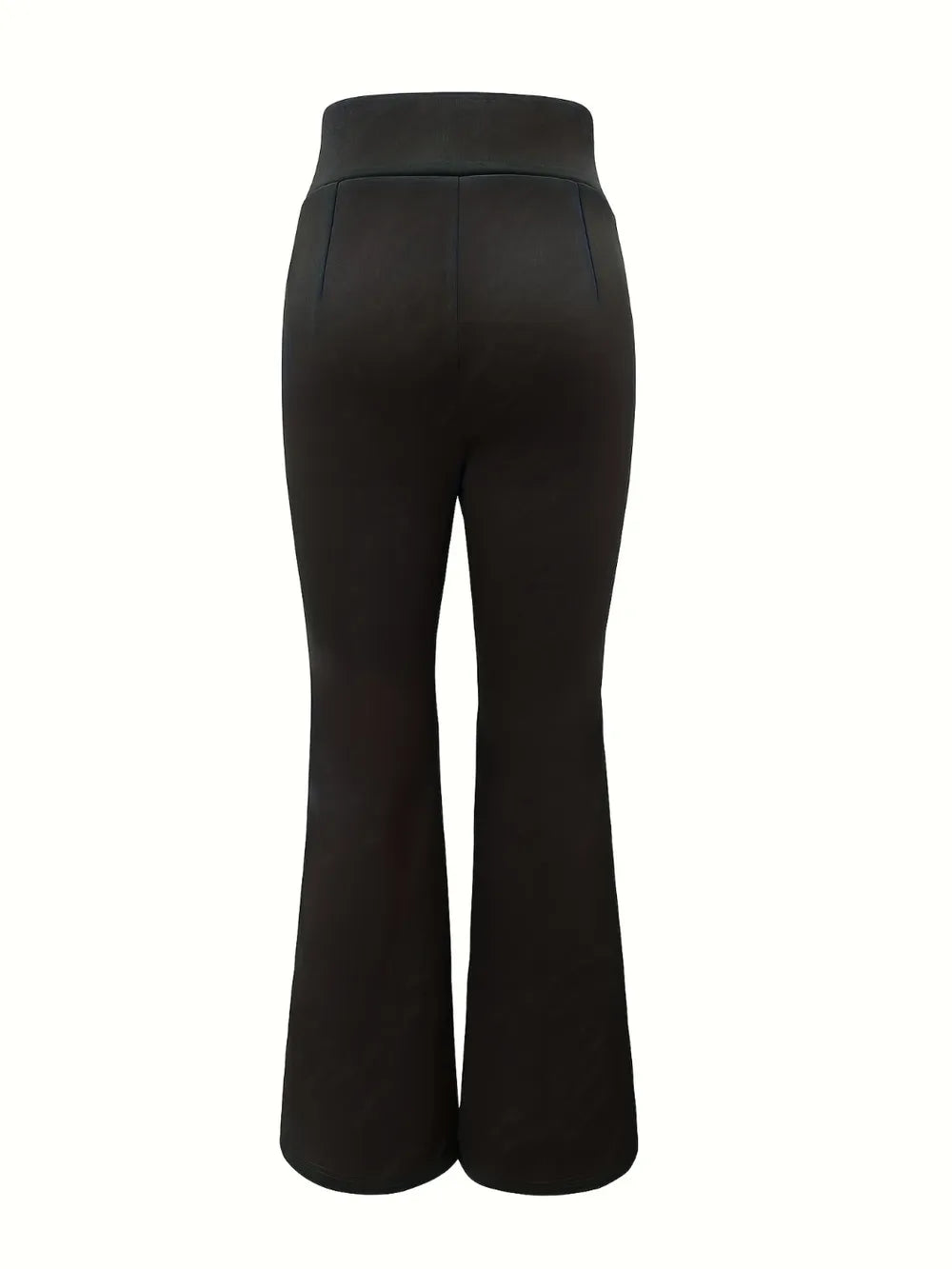Lace-Up Slit Bootcut Pants in Black