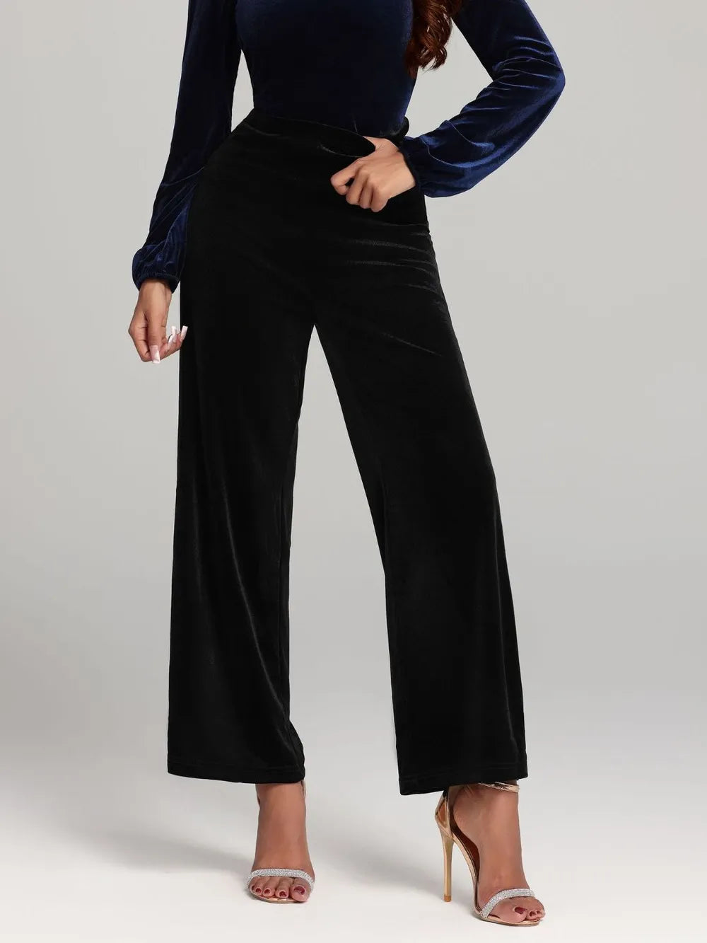 High Waist Wide Leg Pants in Black