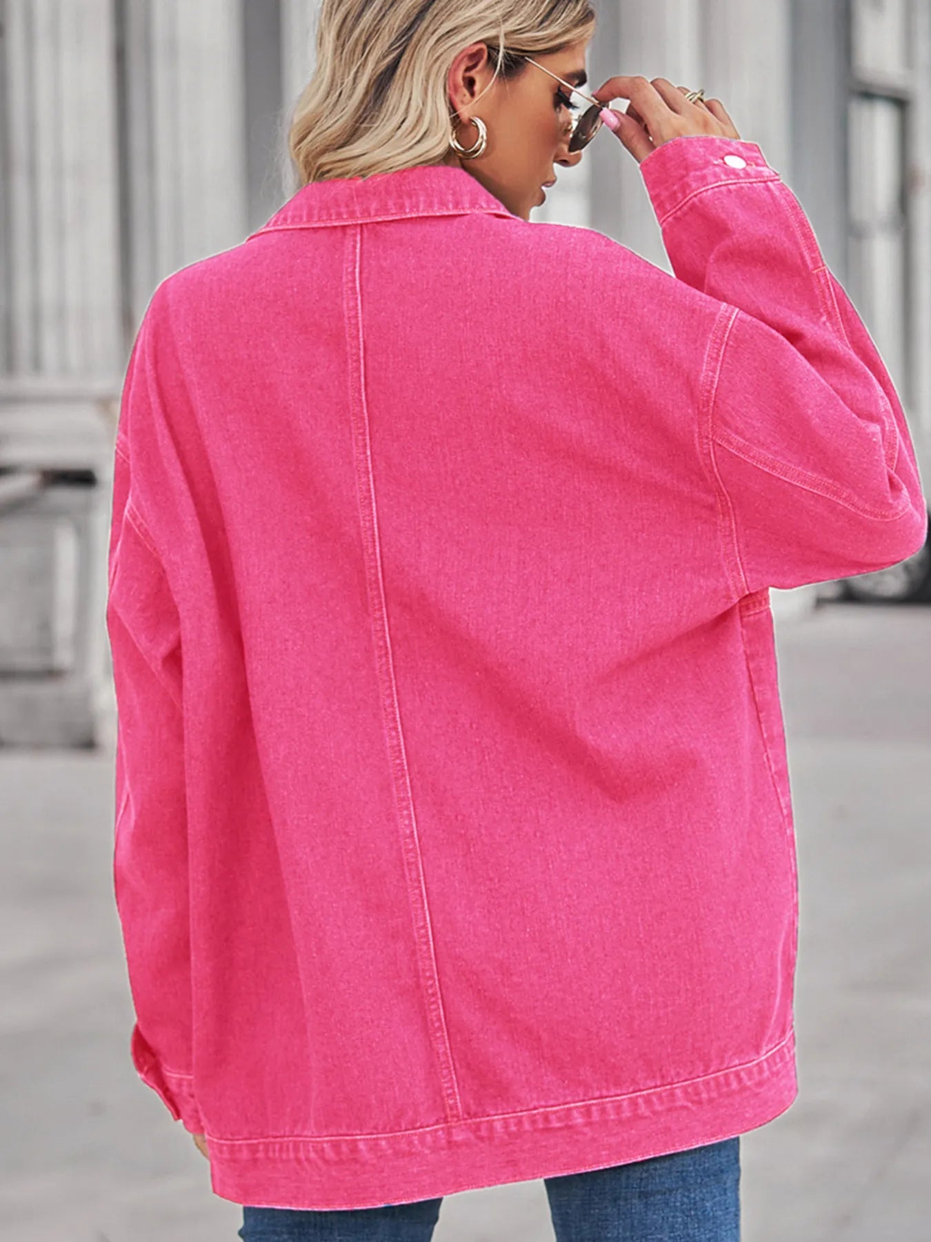 Oversized Long Sleeve Denim Jacket by Moni Wear
