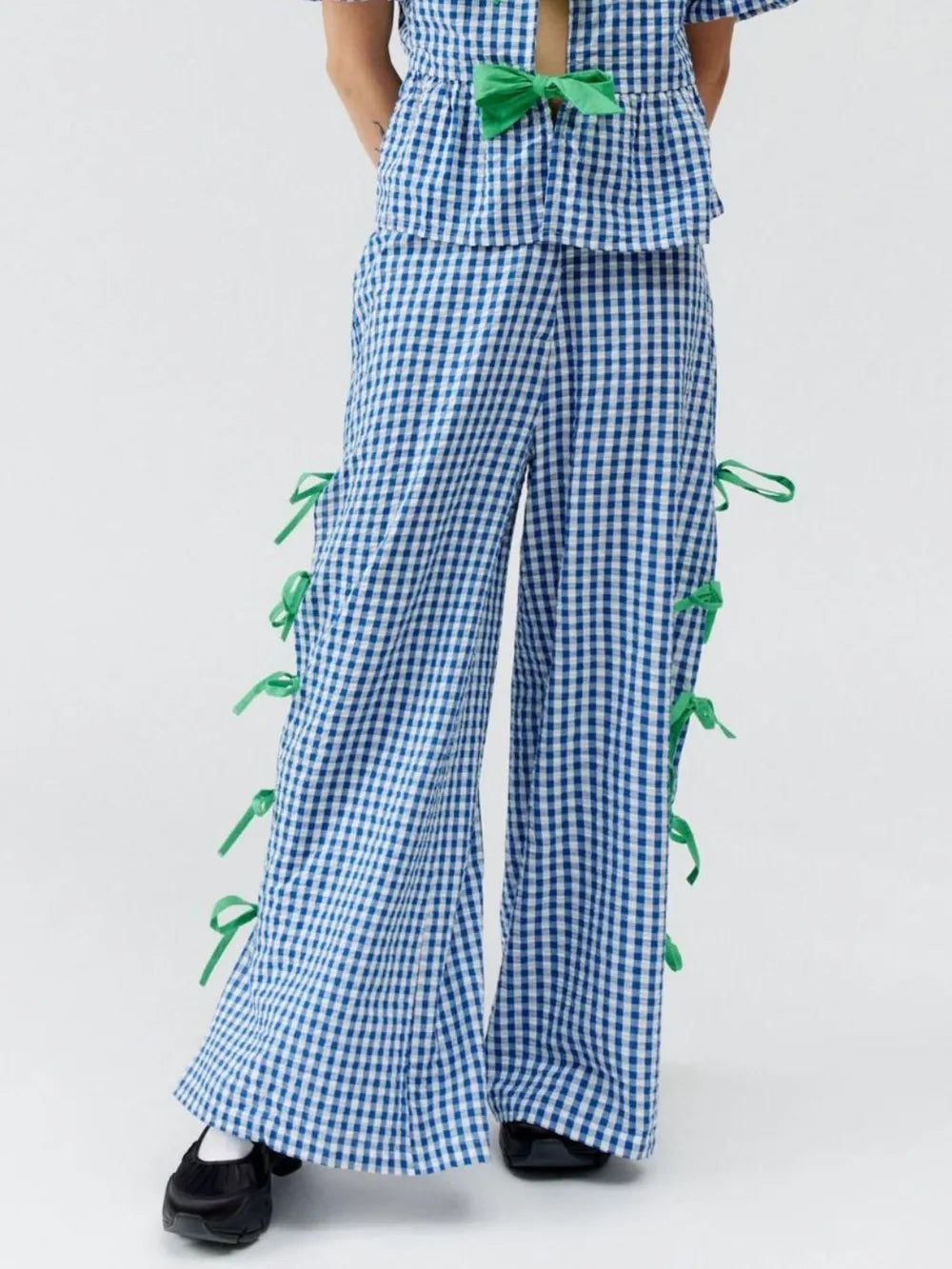 Plaid Pants in Blush Pink by Mystique Q