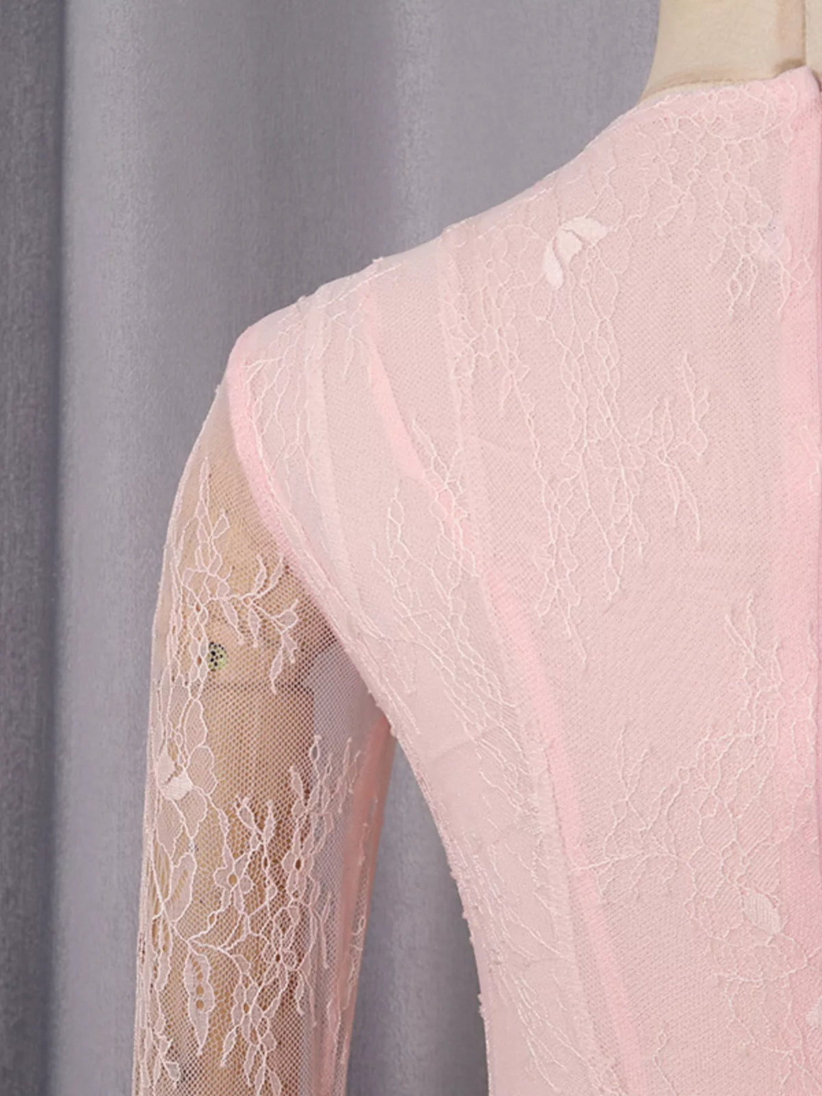Lace Flare Sleeve Mini Dress in Pink