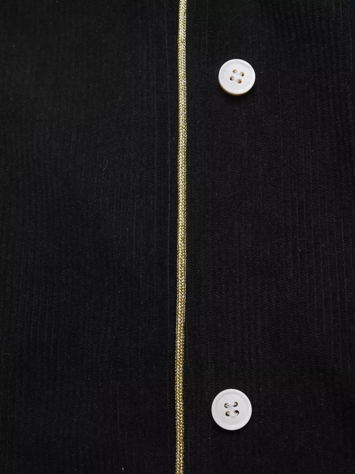Corduroy Midi Skirt in Black