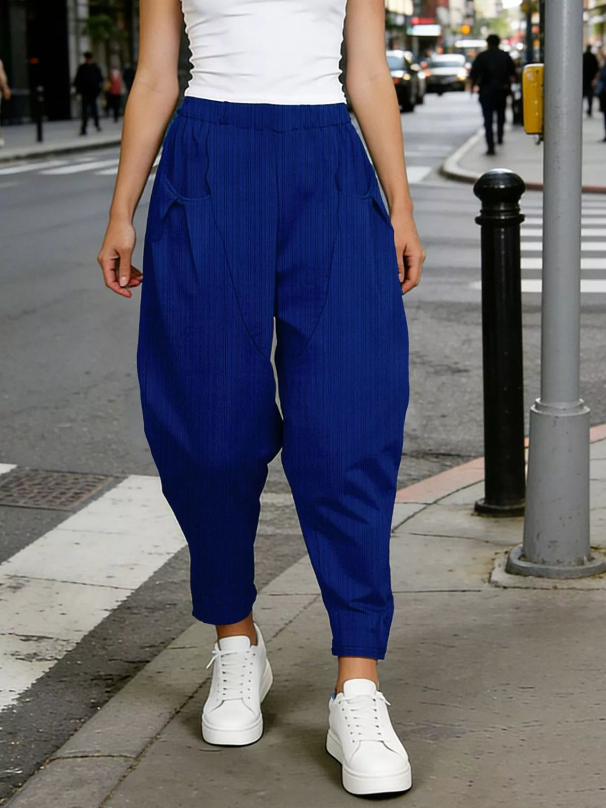 Plus Size Elastic Waist Harem Pants