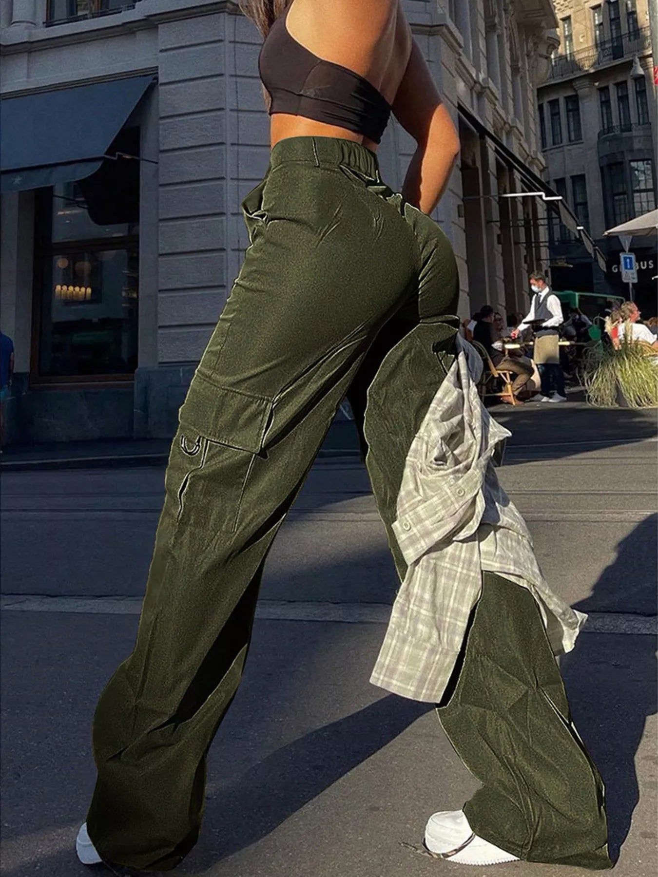 High-Waisted Cargo Pants, Plus Size