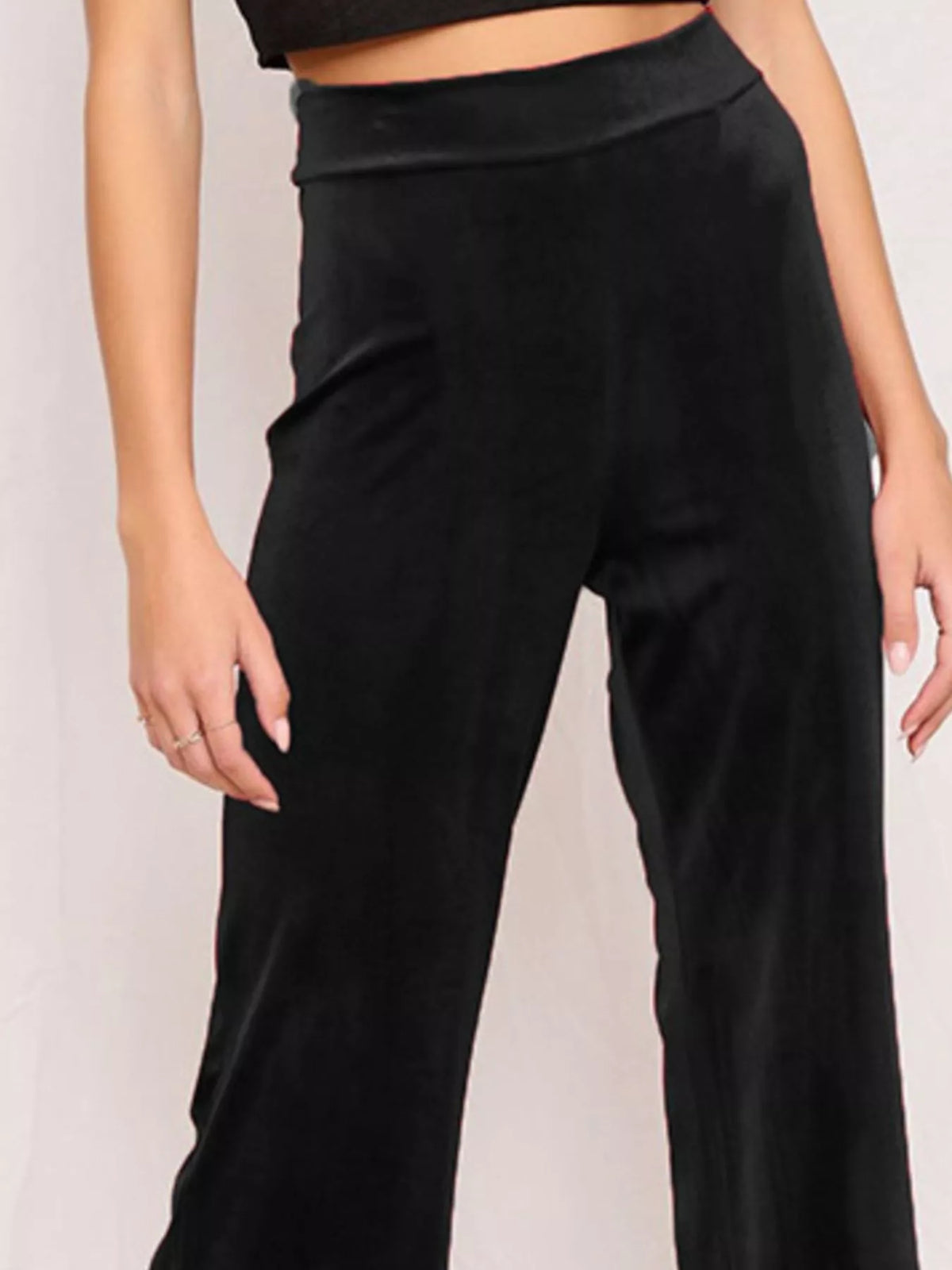 Velvet Wide-Leg Pants