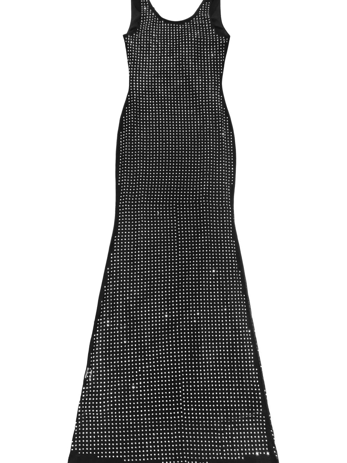 Sleeveless Rhinestone Bodycon Maxi Dress