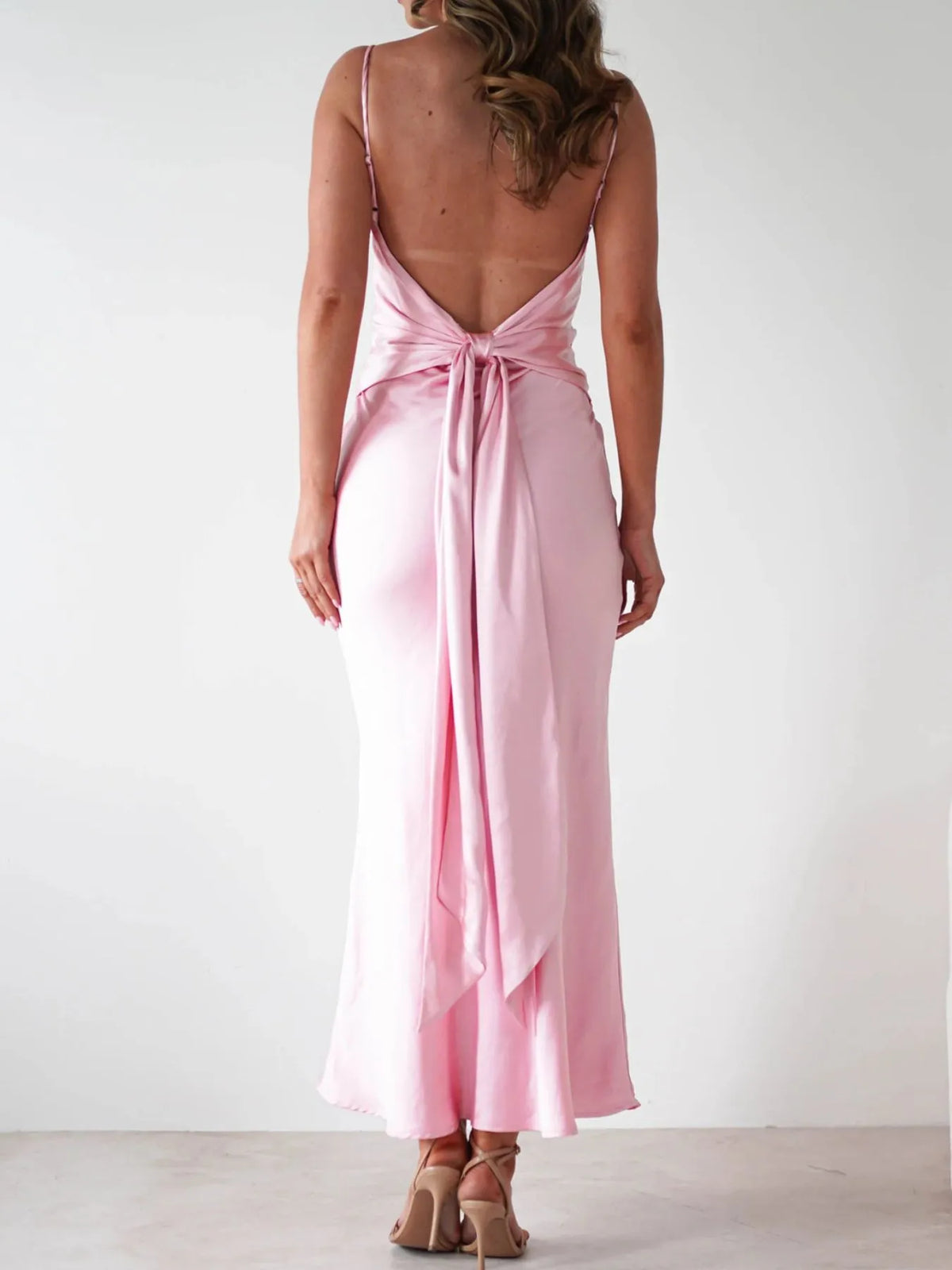 Backless Satin Cami Dress