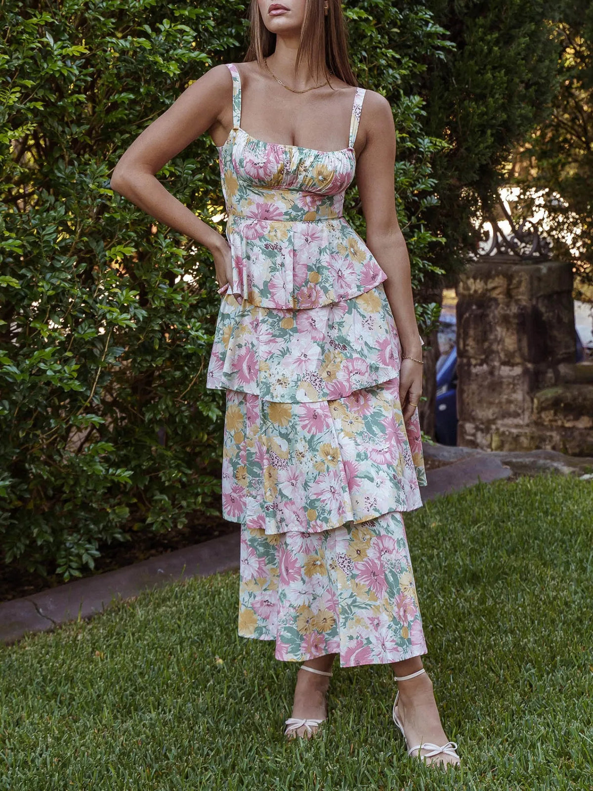 Floral Ruffle Tiered Maxi Dress