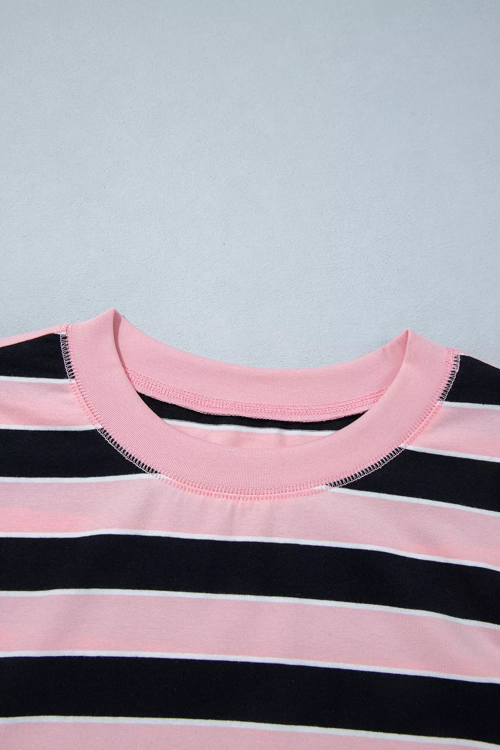 Loose Tee and Pants Set in Pink Stripe