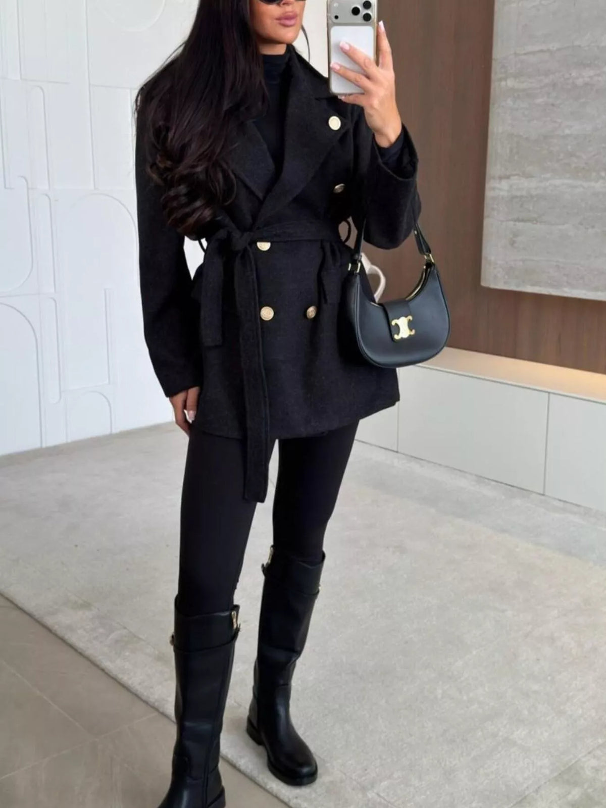 Double-Breasted Belted Coat