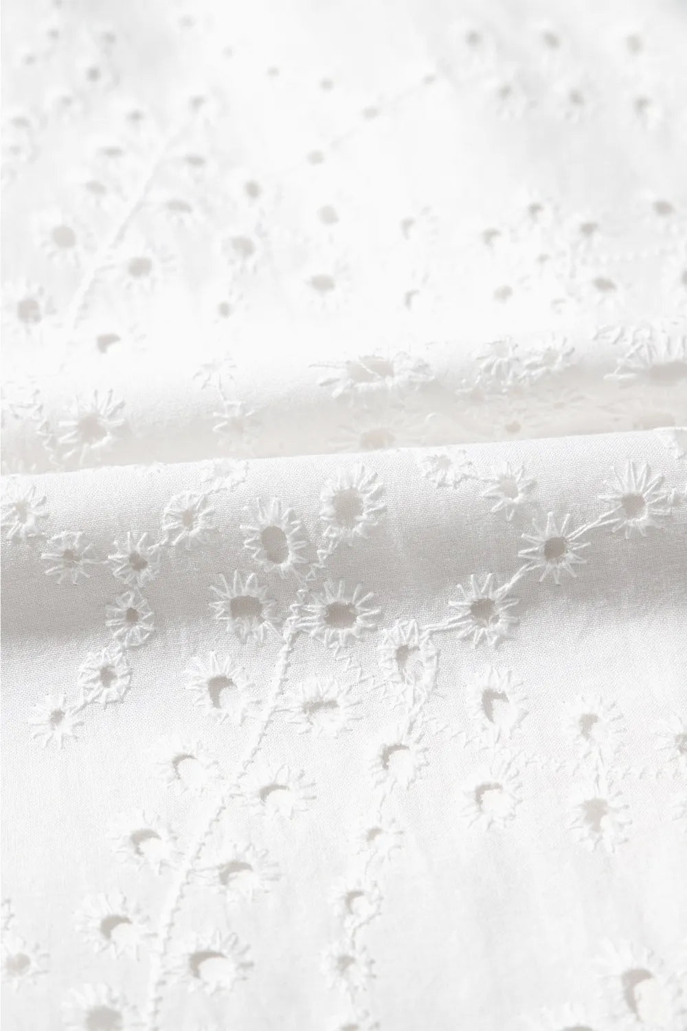 Floral Eyelet Embroidered Shift Dress in White