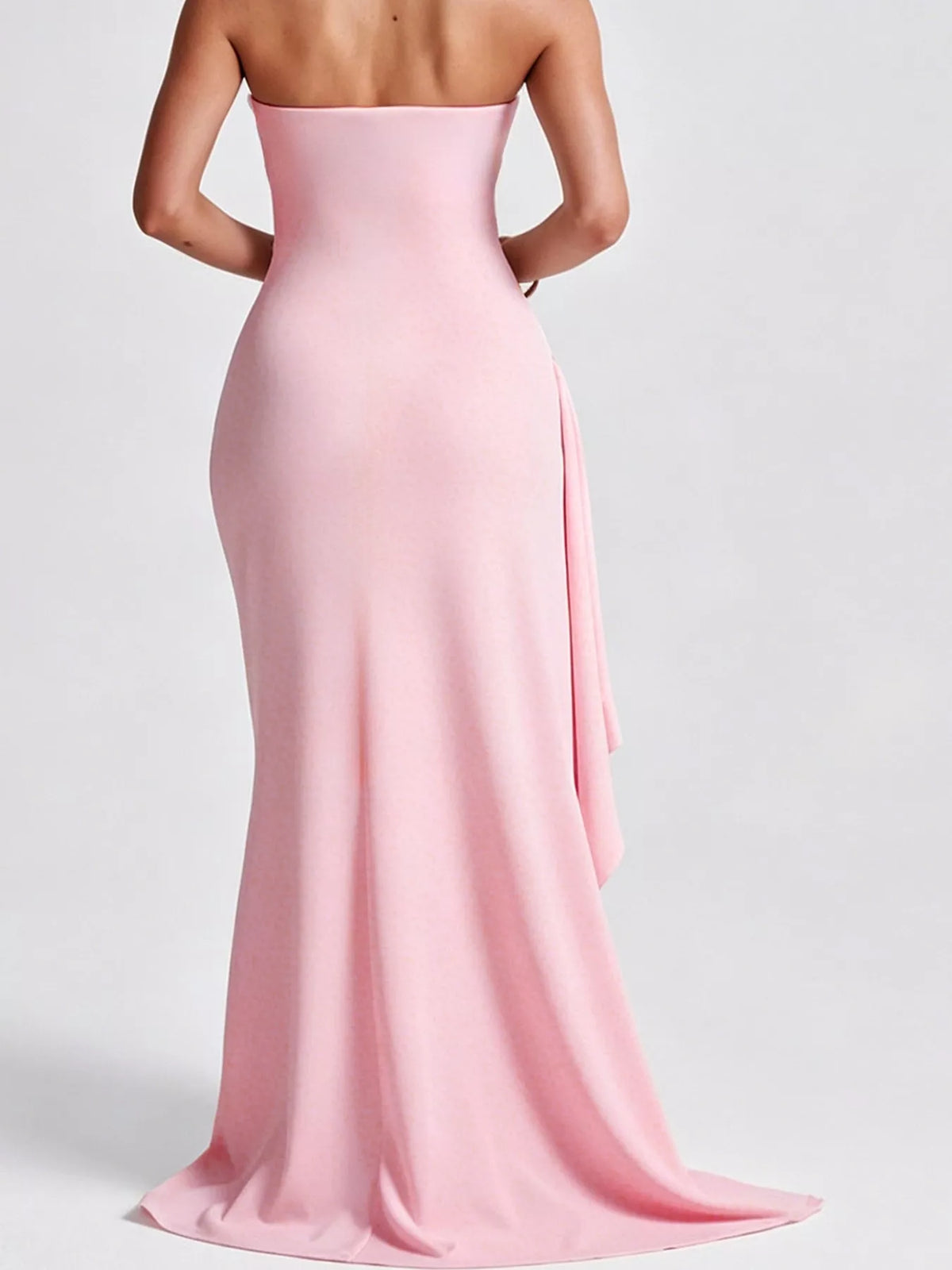 Strapless High-Slit Bodycon Maxi Dress