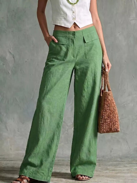 Basic Wide Leg Pocket Pants