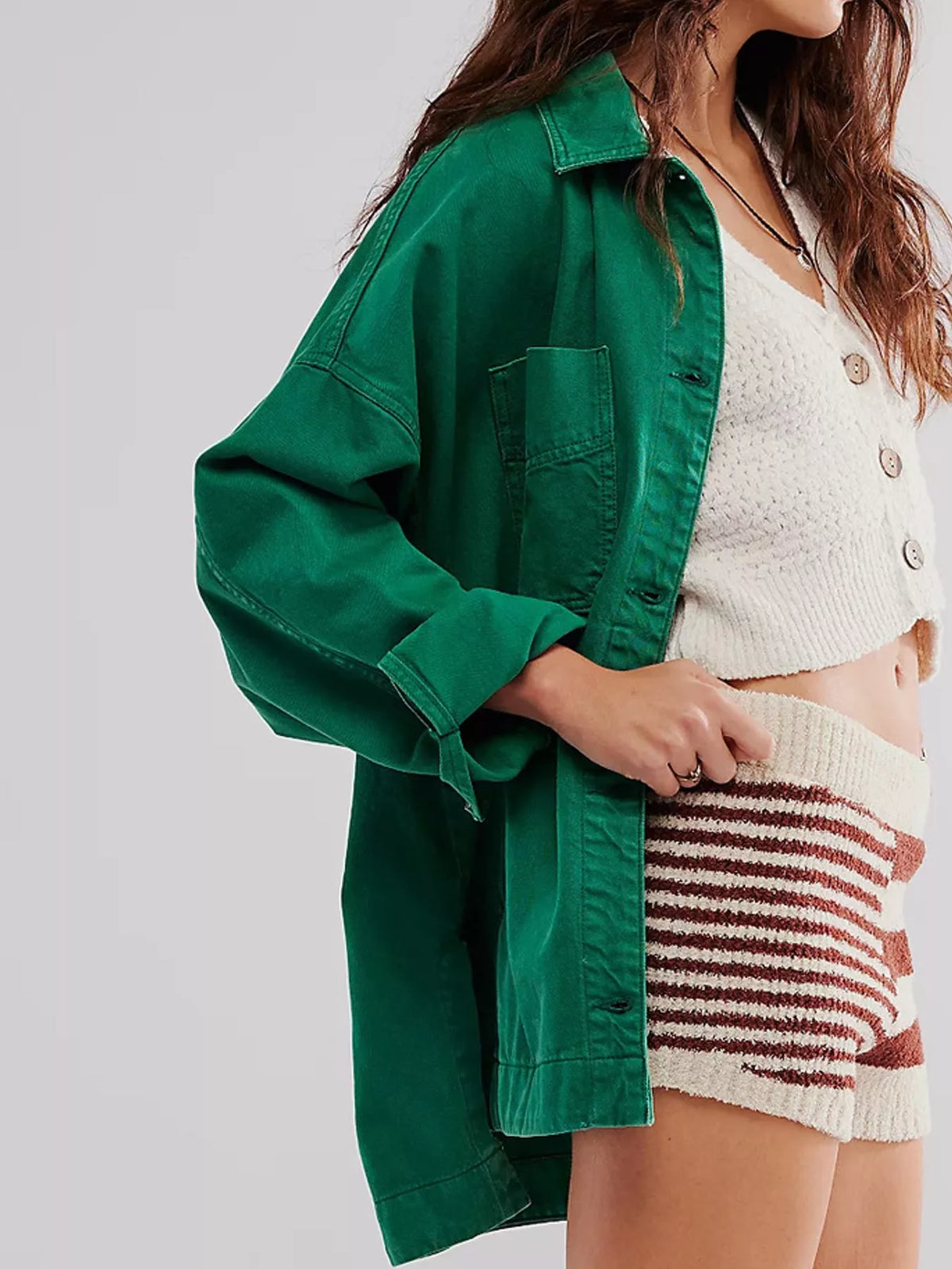 Button-Up Long Sleeve Denim Jacket