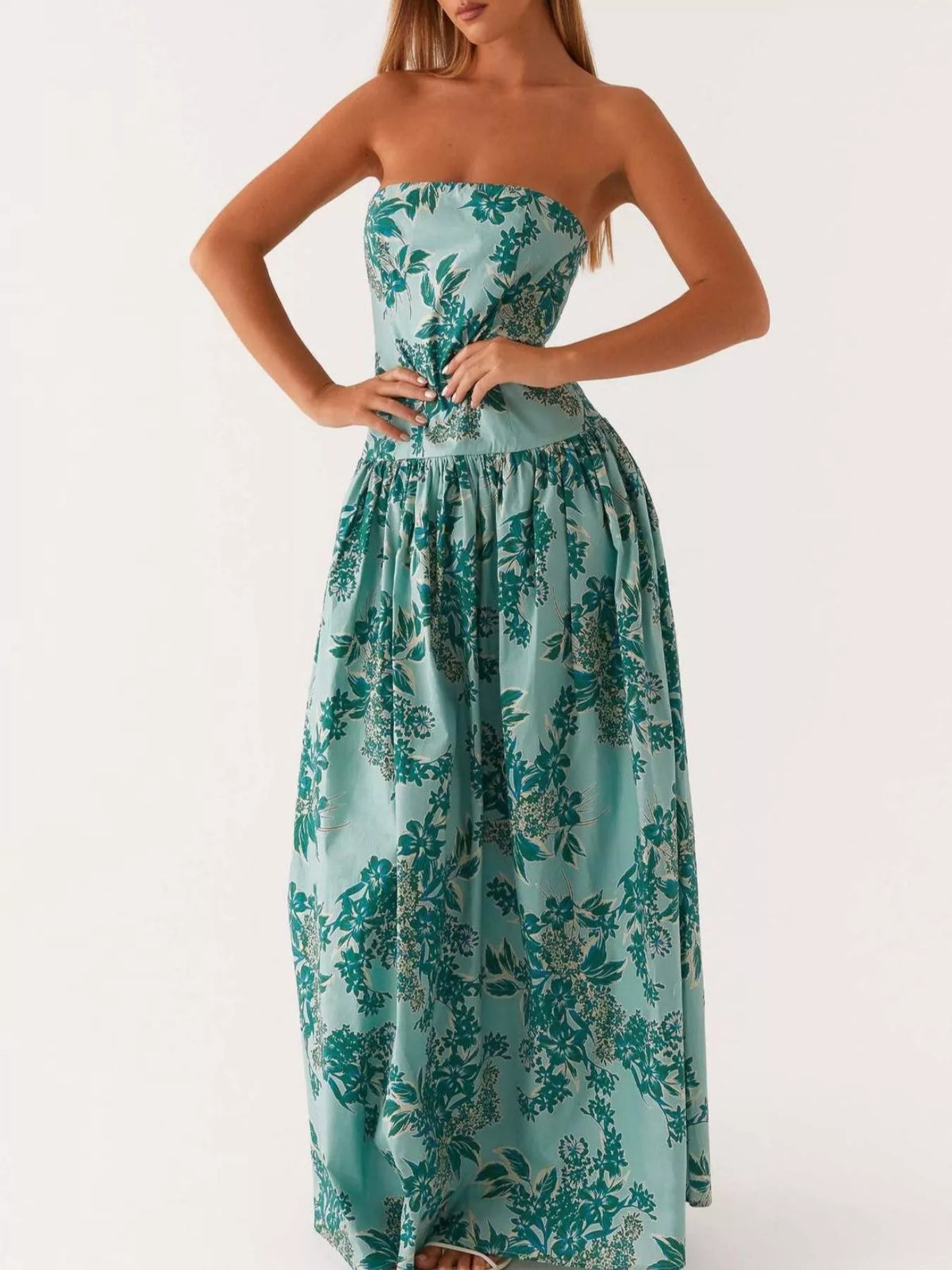 Ruched Tube Maxi Dress