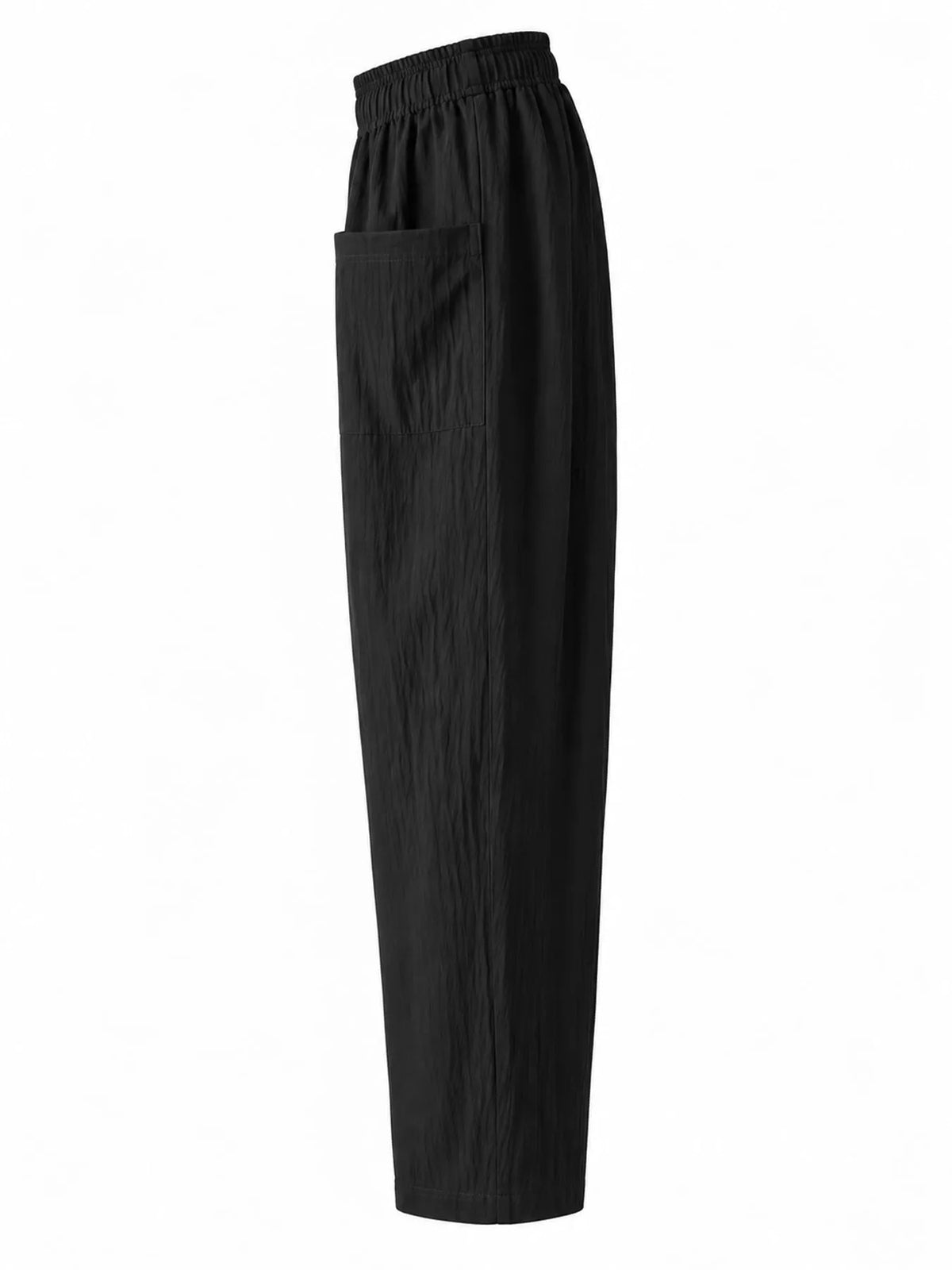 High-Waisted Elastic-Waist Harem Pants