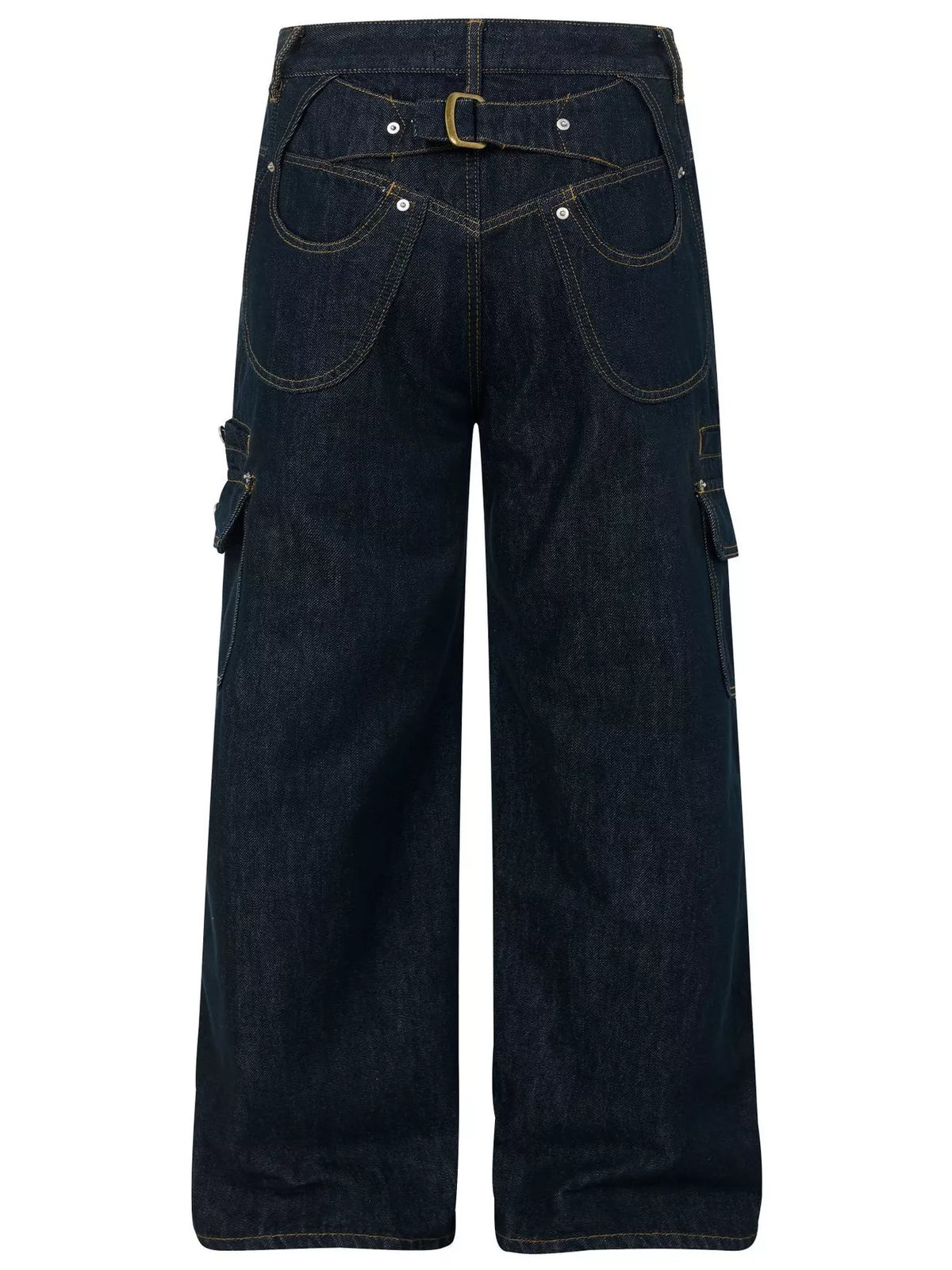 Wide-Leg Cargo Jeans in Blue by TrendMaster