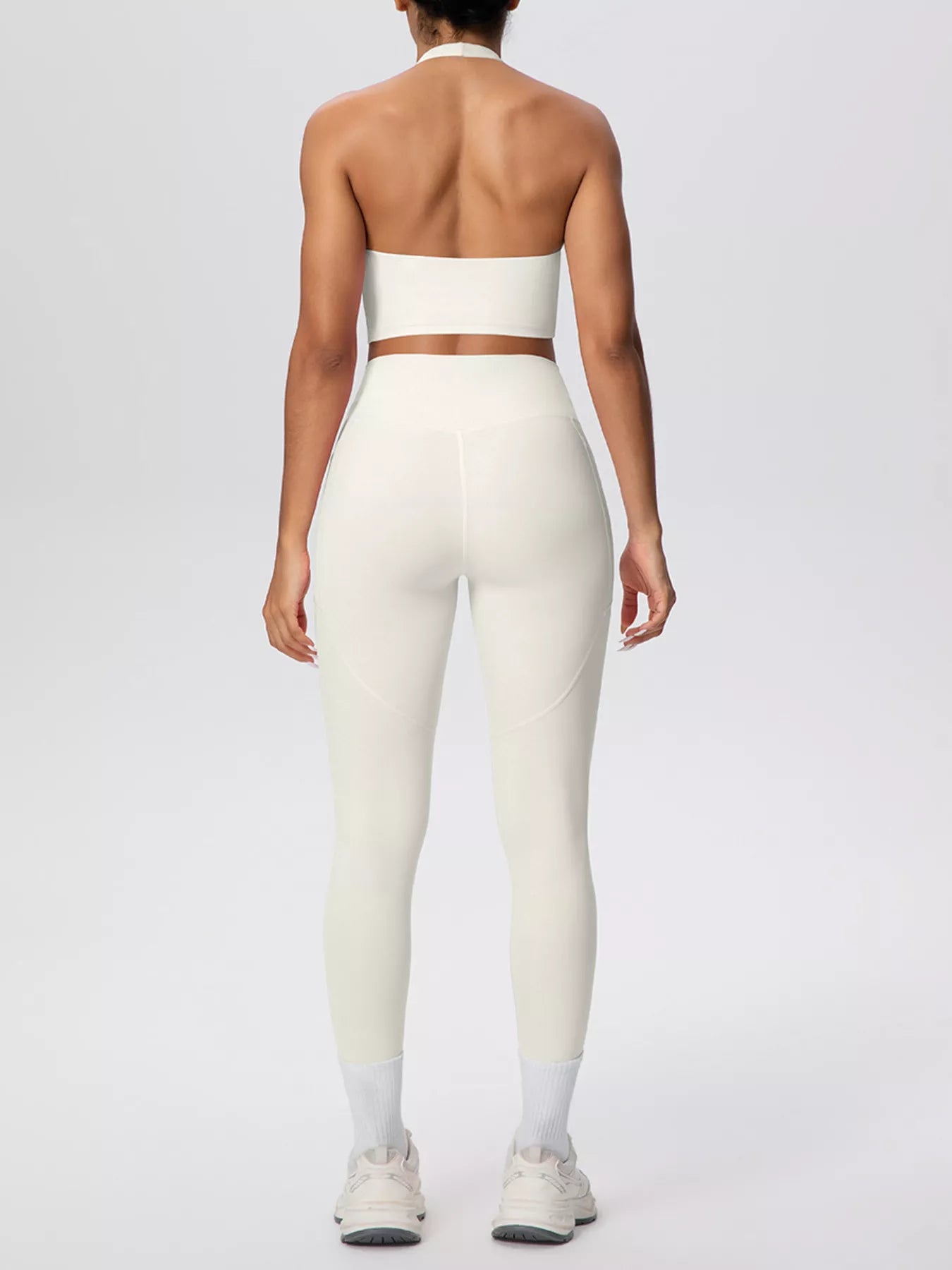 Halter Neck Crop Top and Leggings Active Set