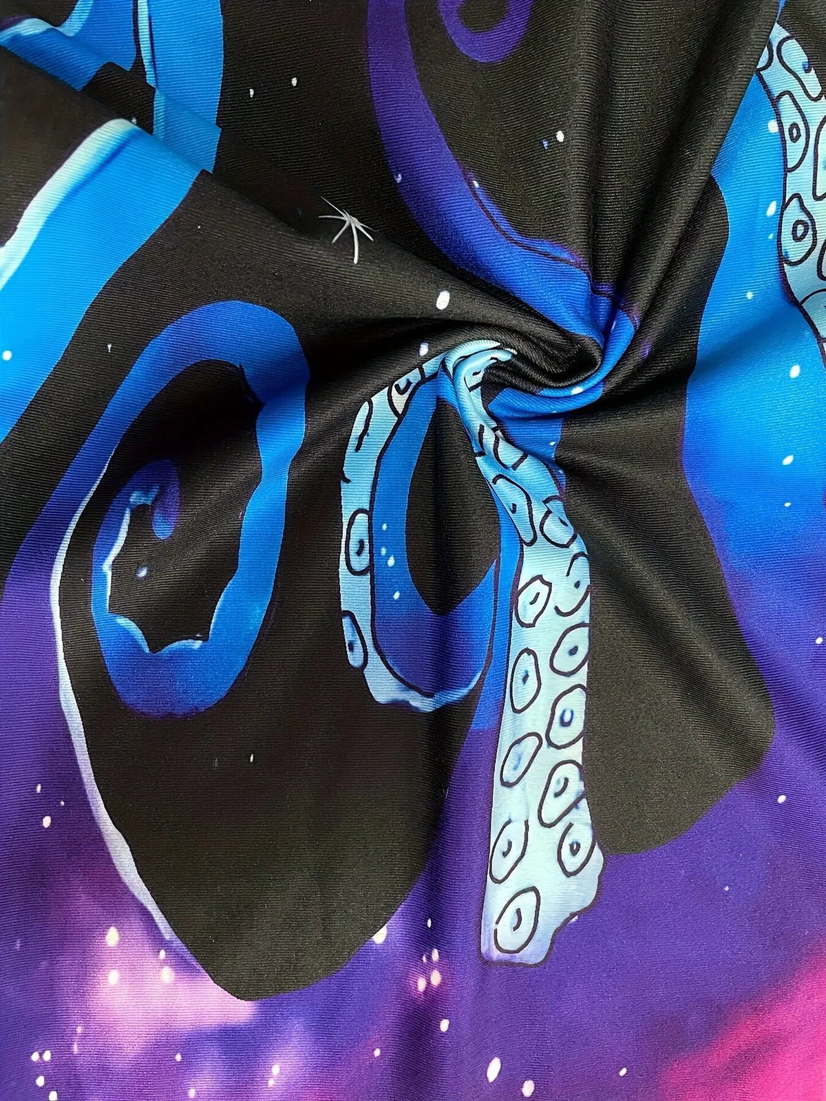 Galaxy Print Flare Pants in Black