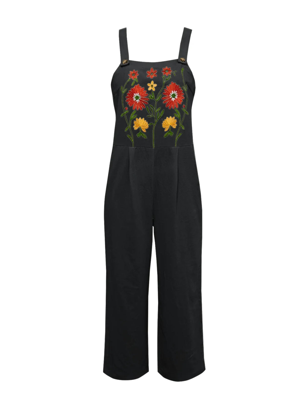 Floral Embroidered Wide-Leg Jumpsuit