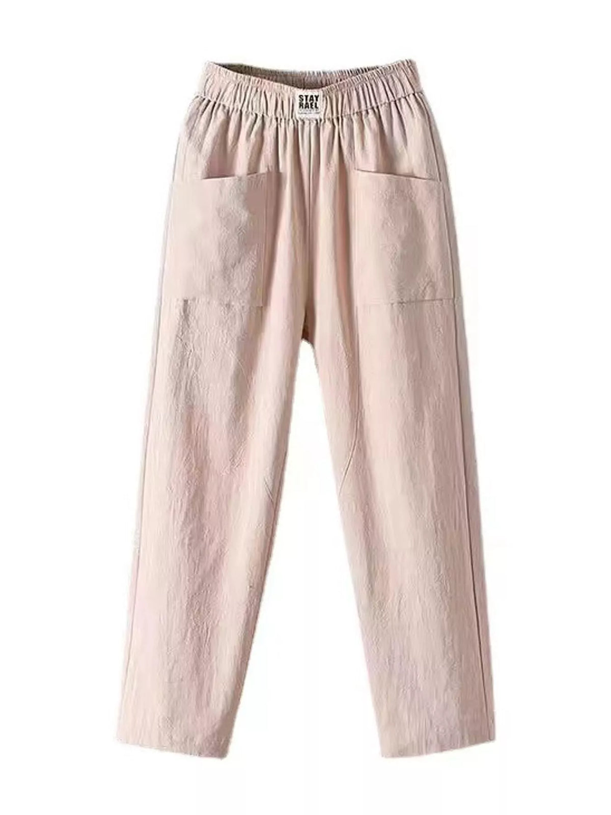 High-Waisted Elastic-Waist Harem Pants