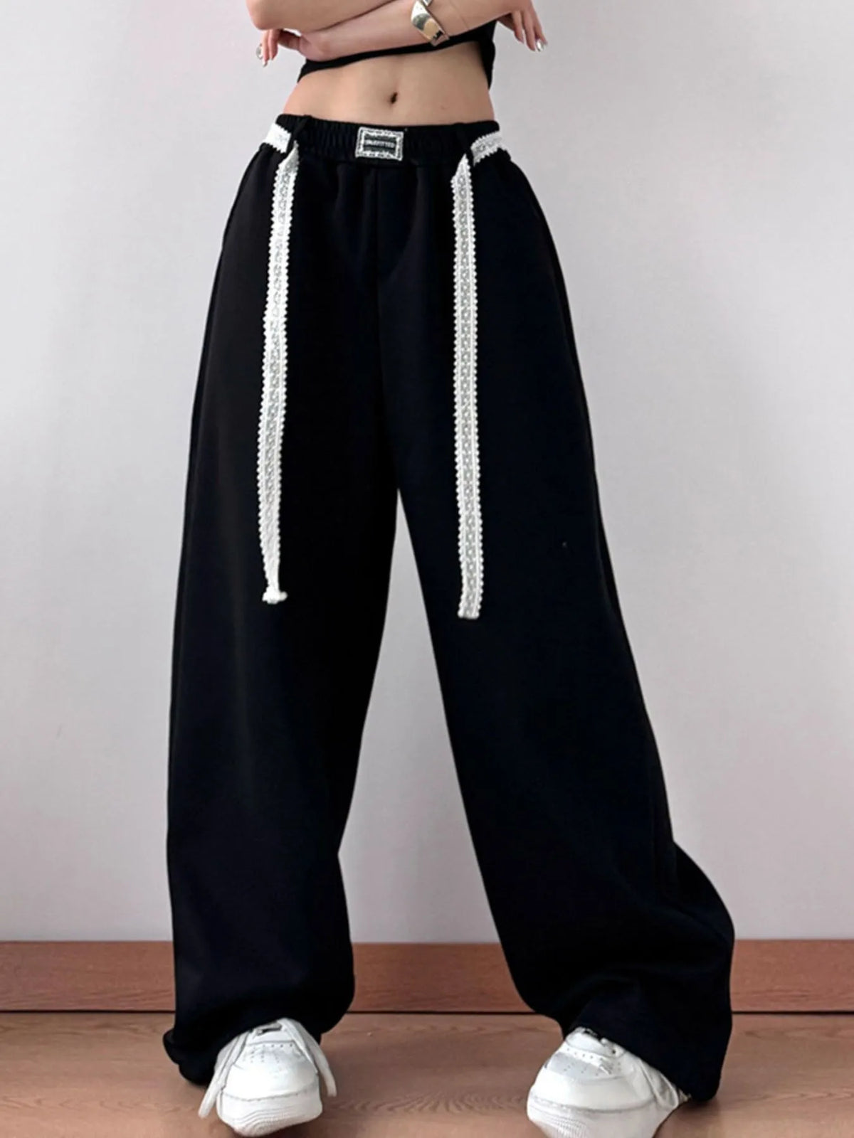 Oversized Elastic-Waist Wide-Leg Pants