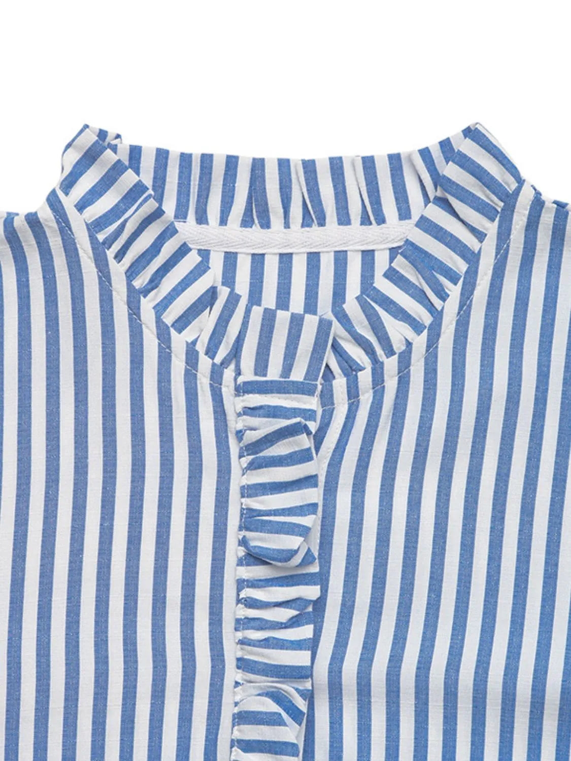 Striped Half Sleeve Mini Shirt Dress in Light Blue