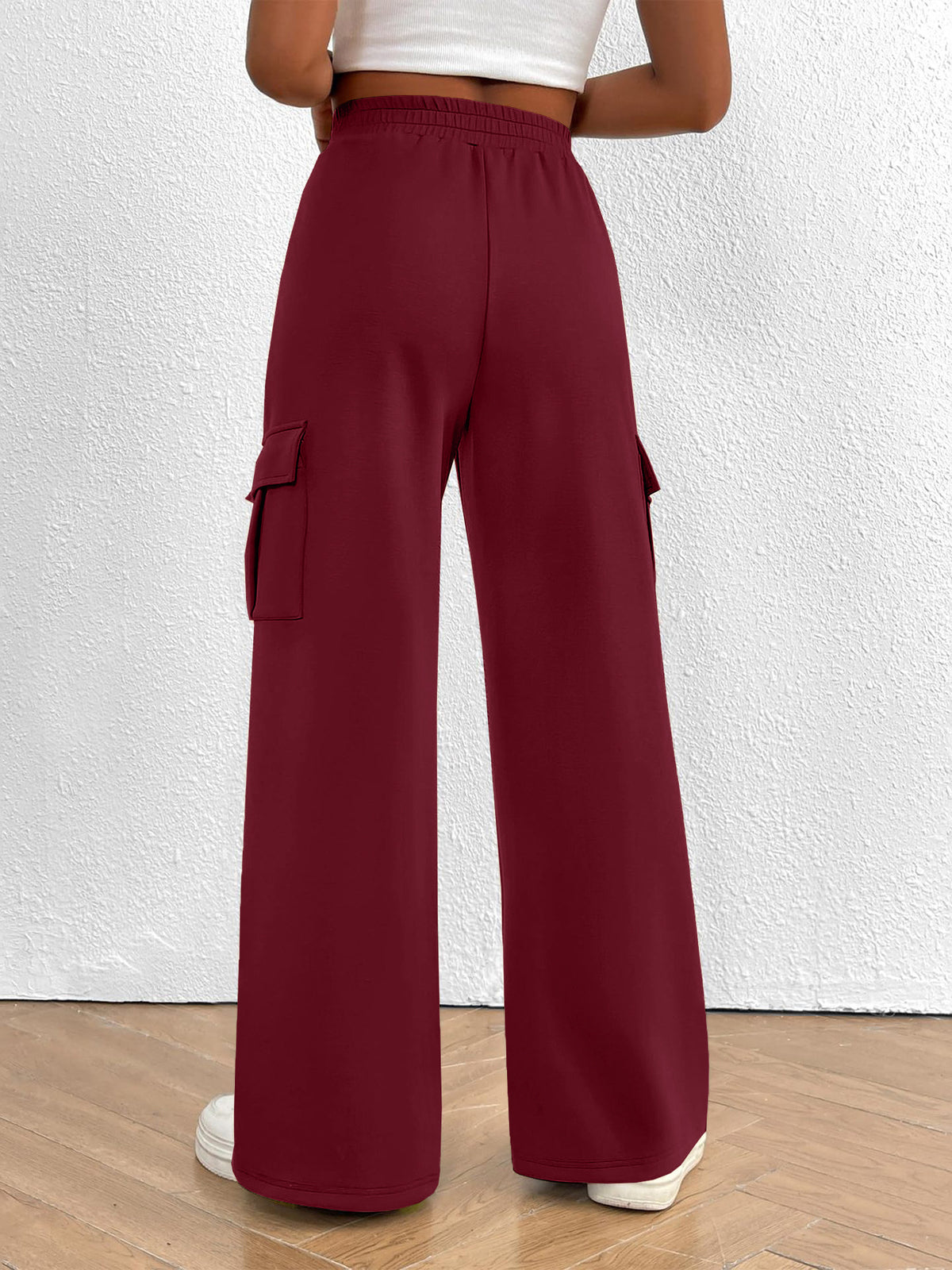 High-Waisted Drawstring Cargo Pants