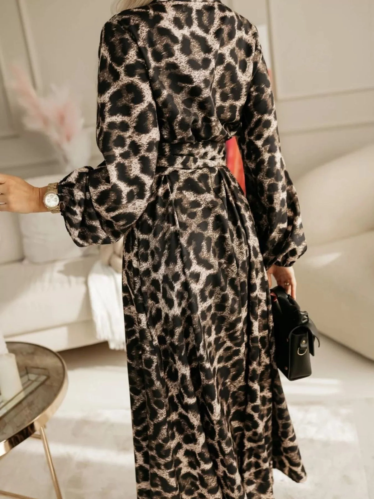 Long Sleeve Ruched Maxi Shirt Dress