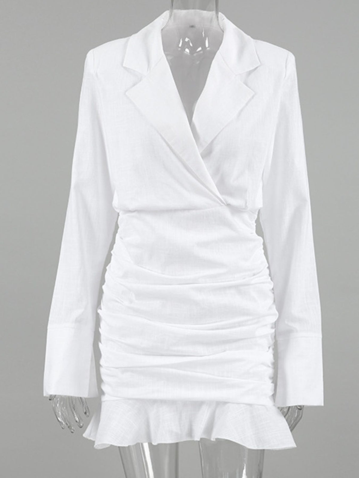 Blazer Style Mini Dress in White